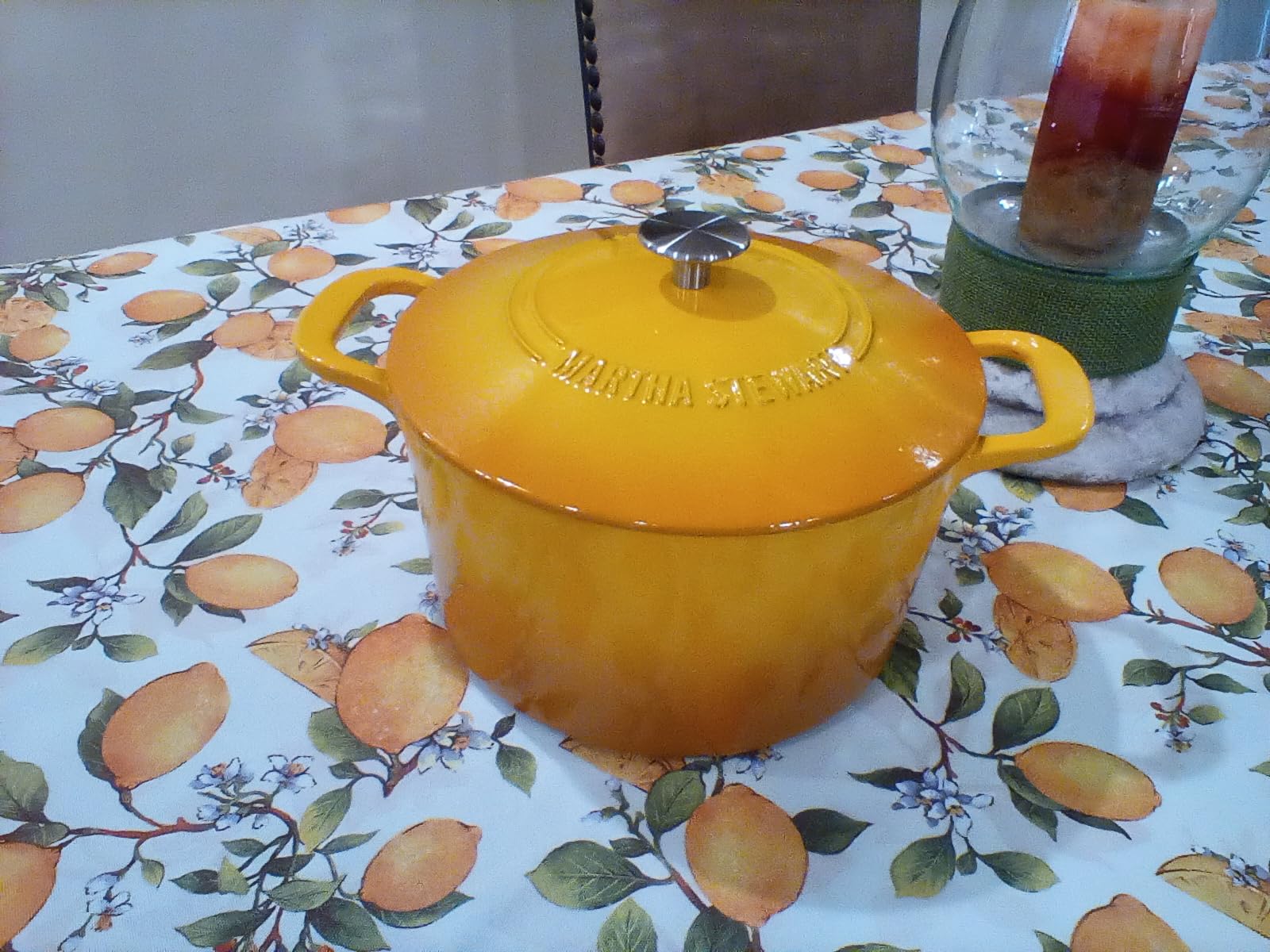 MARTHA STEWART Gatwick 7-Quart Enamel Cast Iron Dutch Oven - Martha Blue - Durable Heavy-Duty Dutch Oven for Slow Cooking, Braising & Baking customer photo 2