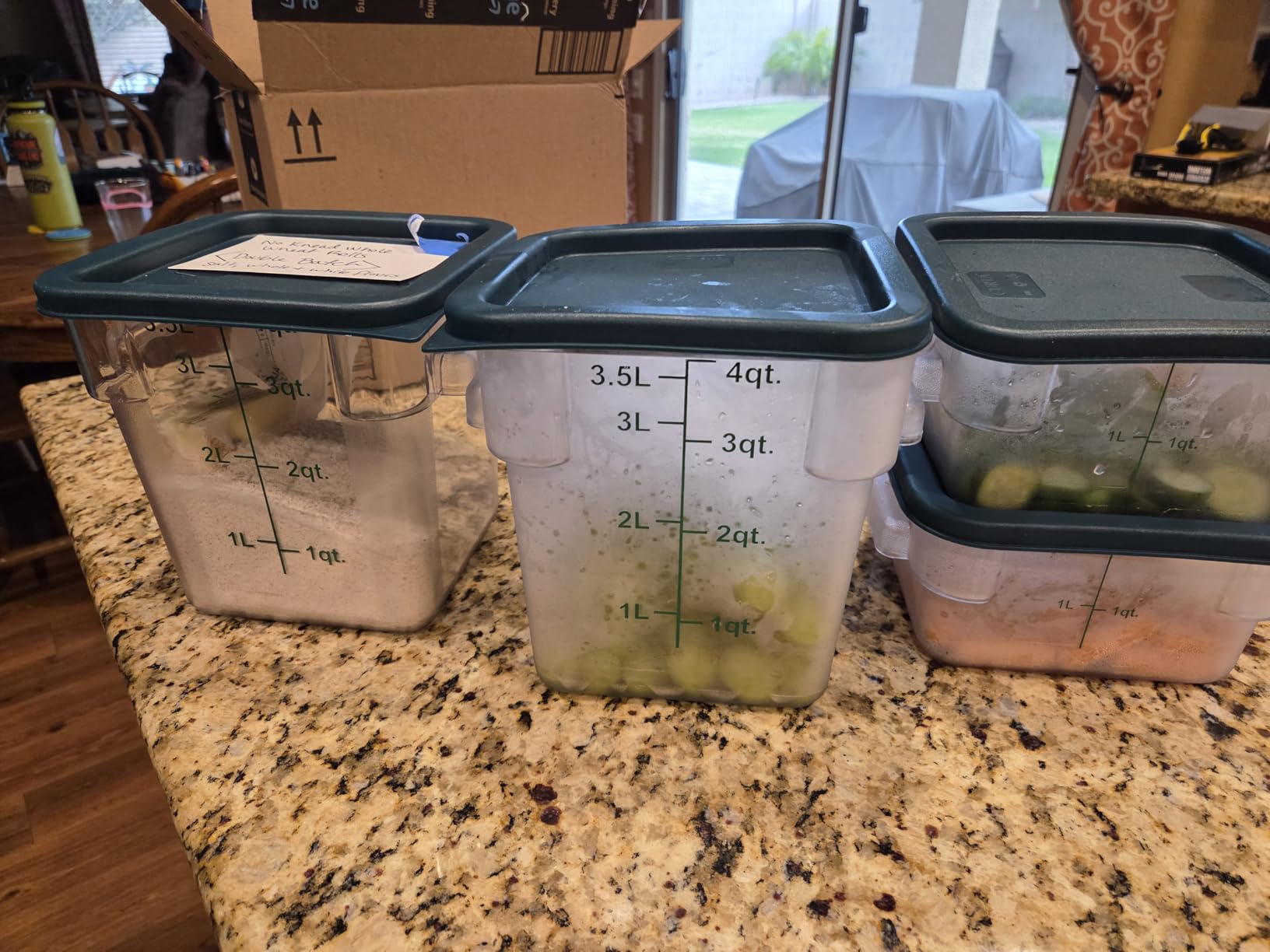 4 Pack Food Storage Containers with Blue Lids - NSF Listed Commercial Grade 18.0 Qt Square Clear Polycarbonate customer photo 1