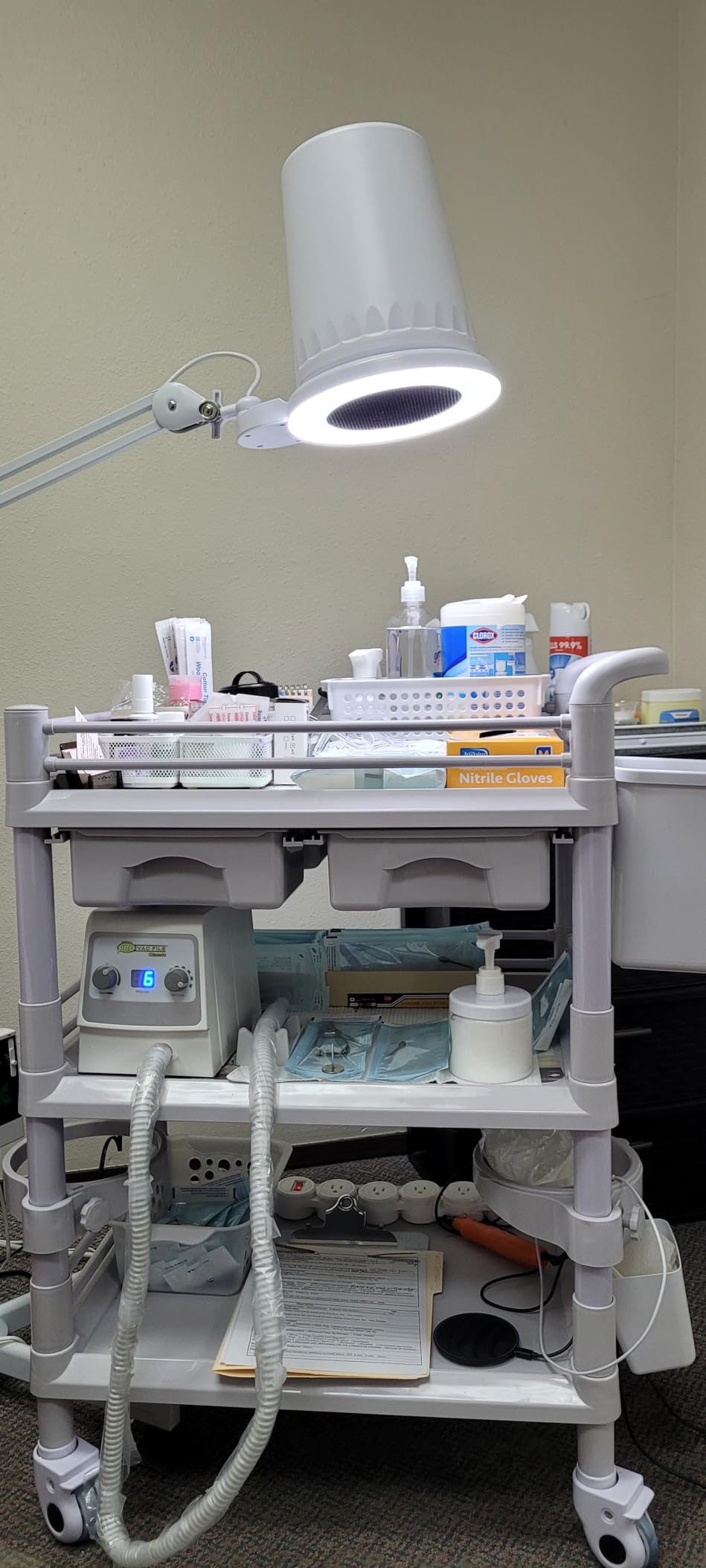 Mobile Medical Cart 3-Tier Professional Utility Cart 330 LBS Max Load | Rolling Crash Cart Ultrasound Trolley, With Wheels Drawers Sharps Box Storage Basket, For Hospital Dental Clinic Home customer photo 2