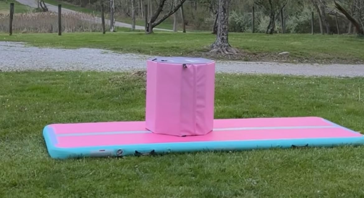 Kangaroo Hoppers Gymnastics Octagon Tumble Mat for Kids Ages 3-12 | Backbend & Handspring Trainer with High-Density Foam, 3 Carry Handles, PVC Material Cover customer photo 2