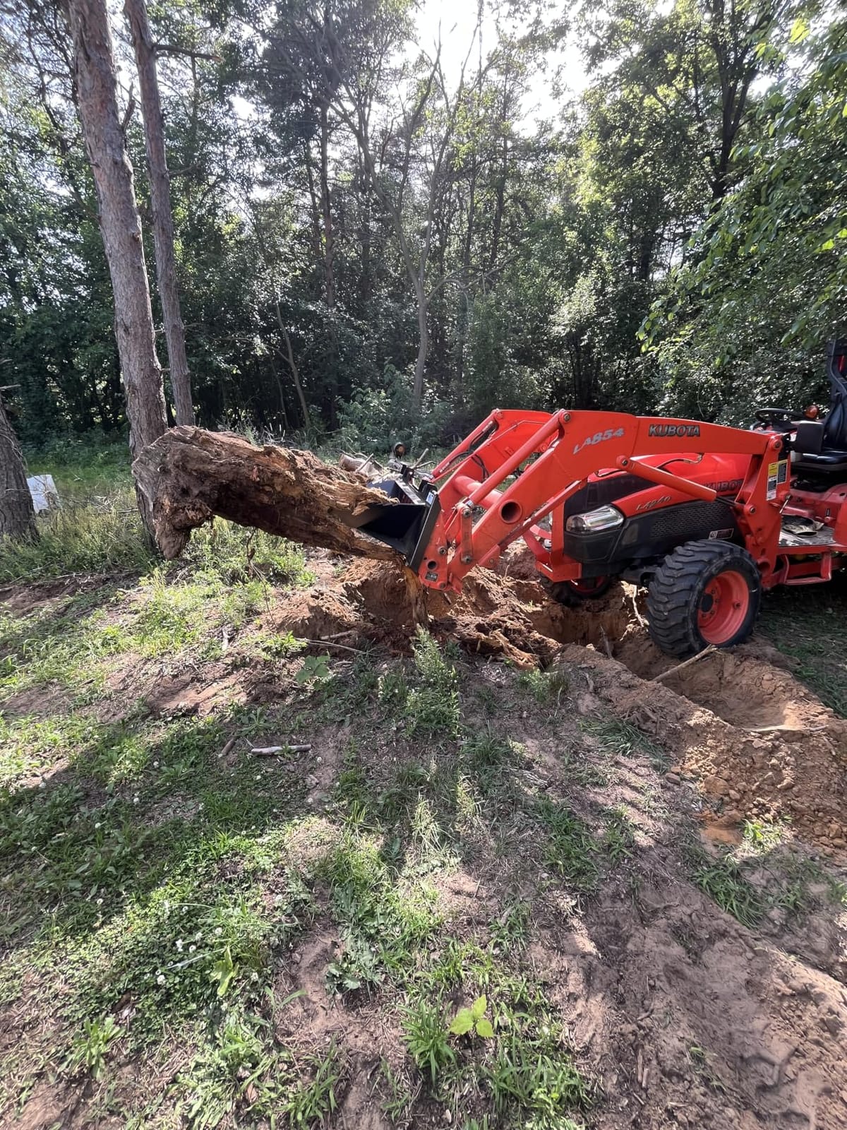 Titan Attachments Economy Series Stump Bucket Attachment, Universal Skid Steer Quick Tach, Serrated Leading Edge, Tree Scoop Digger for Removing Smaller Tree Stumps and Light Duty Ripping Roots customer photo 1