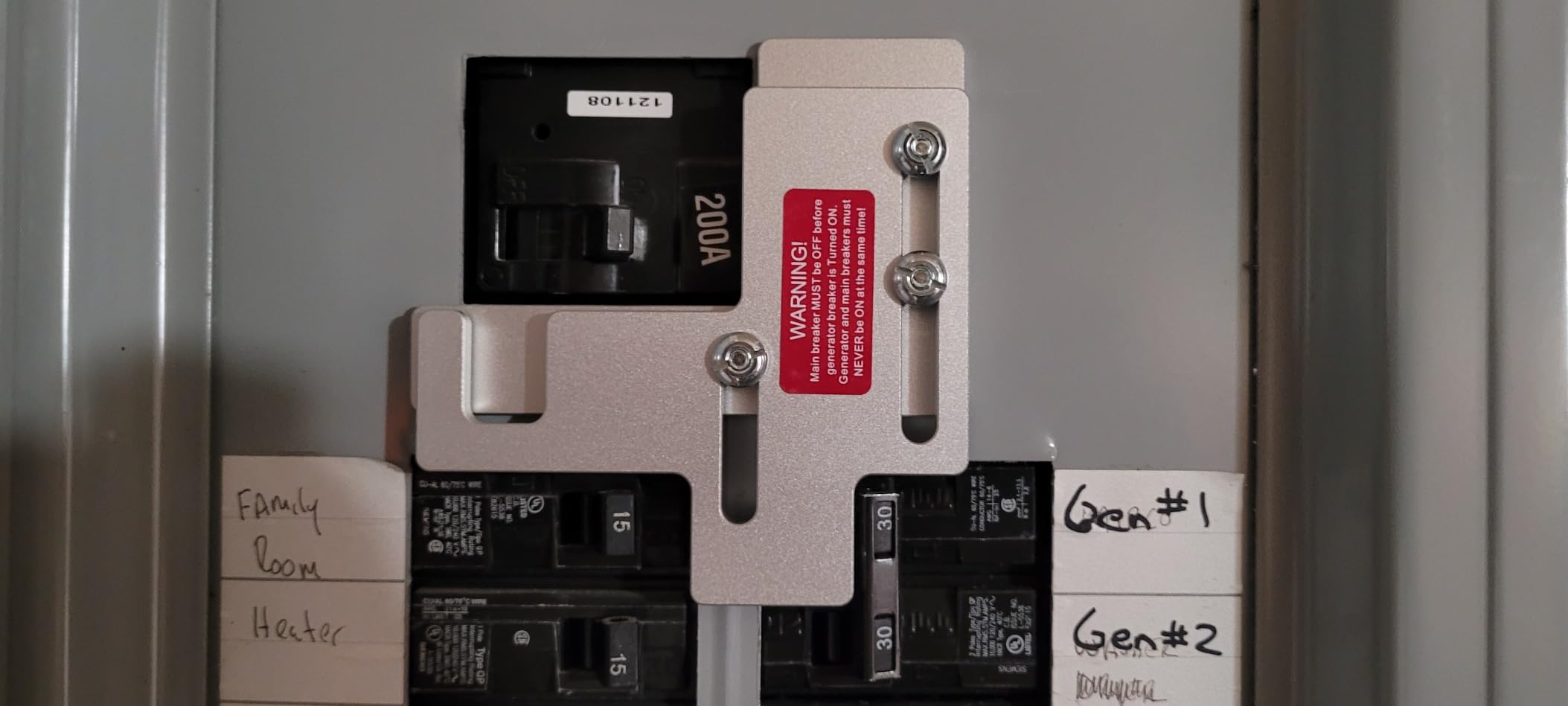 Generator Interlock Kit Compatible with Siemens Murray 150 or 200 Amp Panel | 7/8-1 1/4