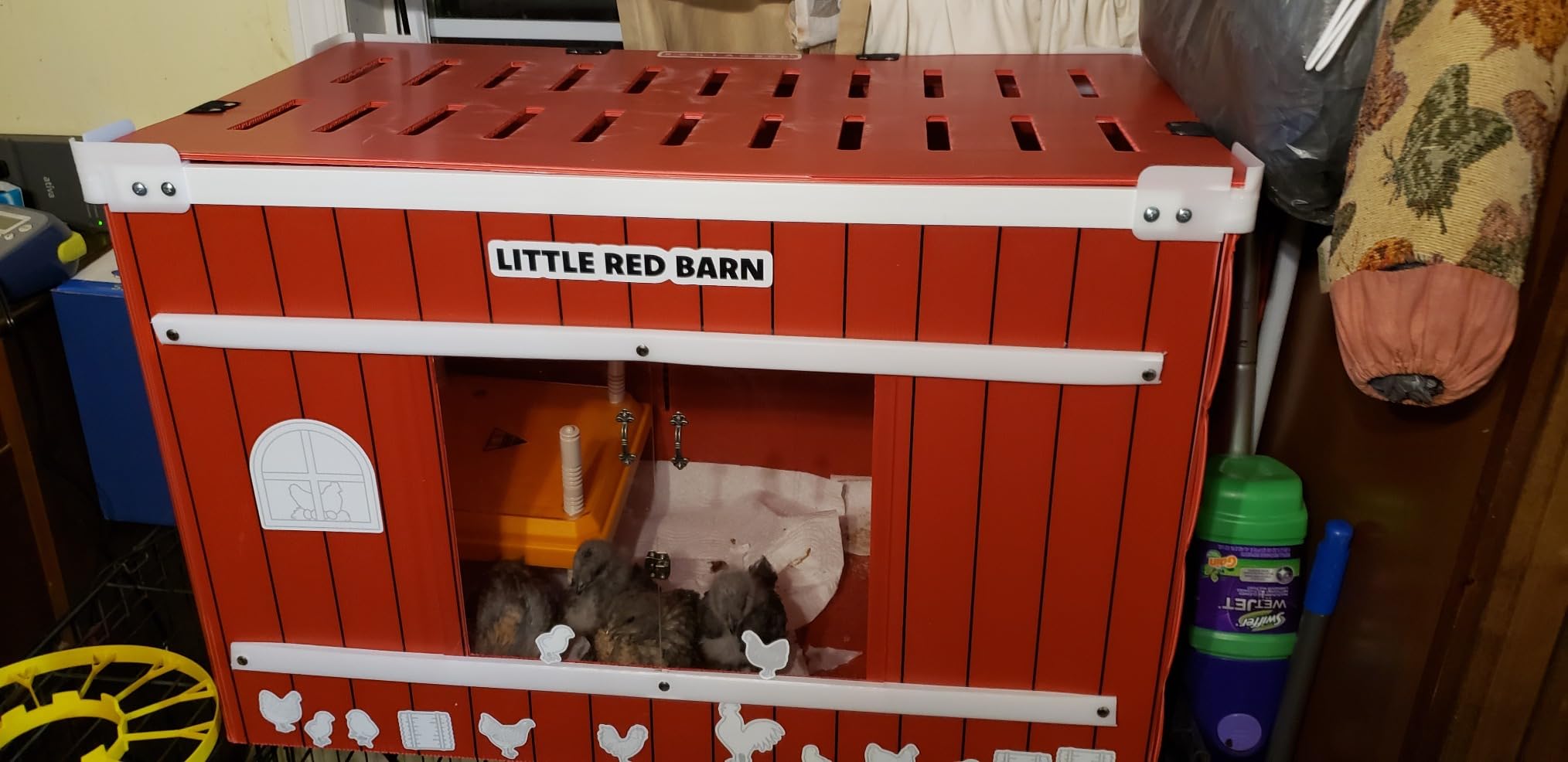 RentACoop Little Red Barn Chick Brooder | Durable, Lightweight, Easy-Clean, Multipurpose | with Absorbent Hatchling Liners, Jute Liners, LED Light, Security Latch customer photo 1