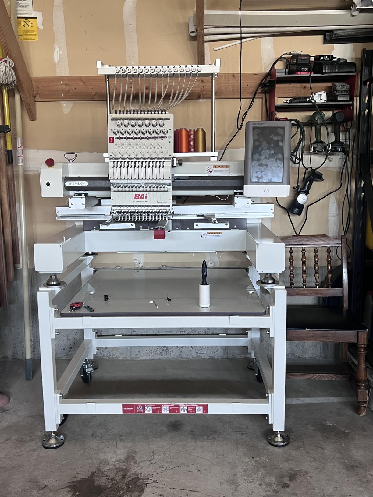 BAI The Vision 15-Needle Commercial Embroidery Machine, 20x16inch Areas, True 1200SPM Stable Production via Institch to Wi-Fi, Calculating Costs and Design Software High-Precision for Business customer photo 2
