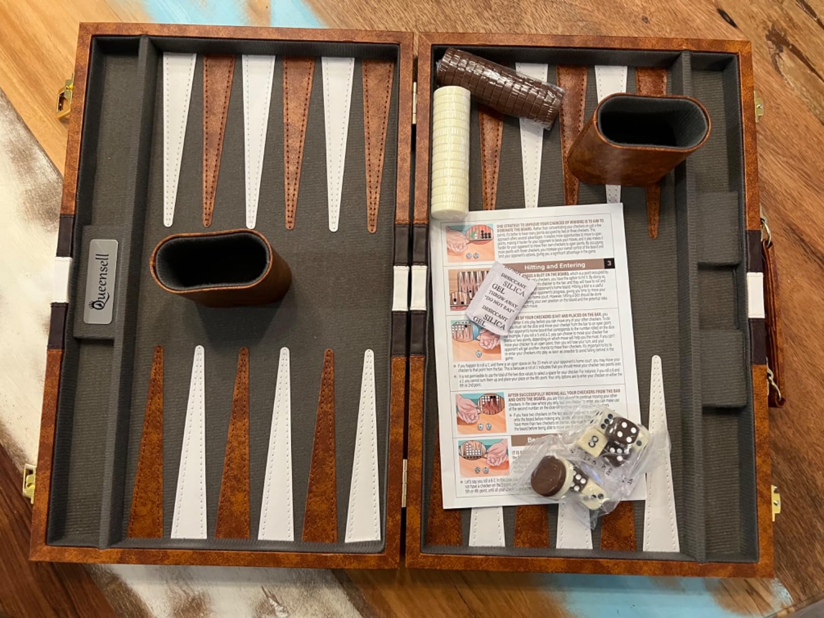 Large Backgammon Sets for Adults - Classic Board Games for 2 Players Adults and Kids - Premium Backgammon Set 15 inch Board and 32 Backgammon Pieces in Quality PU Leather Case - Gift for Man customer photo 1