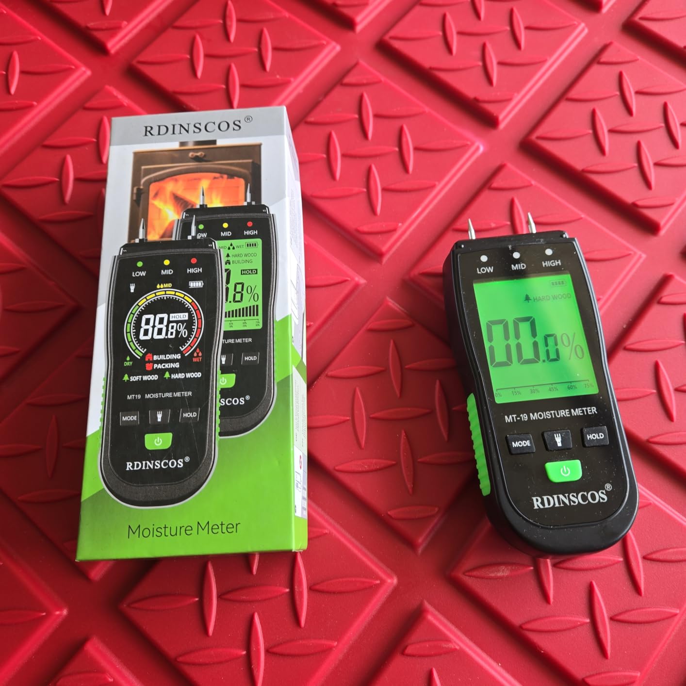RDINSCOS Digital Moisture Meter Pin-Type Wood Moisture Detector | 4 Modes Humidity Tester, For Wood, Lumber, Flooring, Color Display, Built in Flashlight, Replaceable Pins customer photo 2