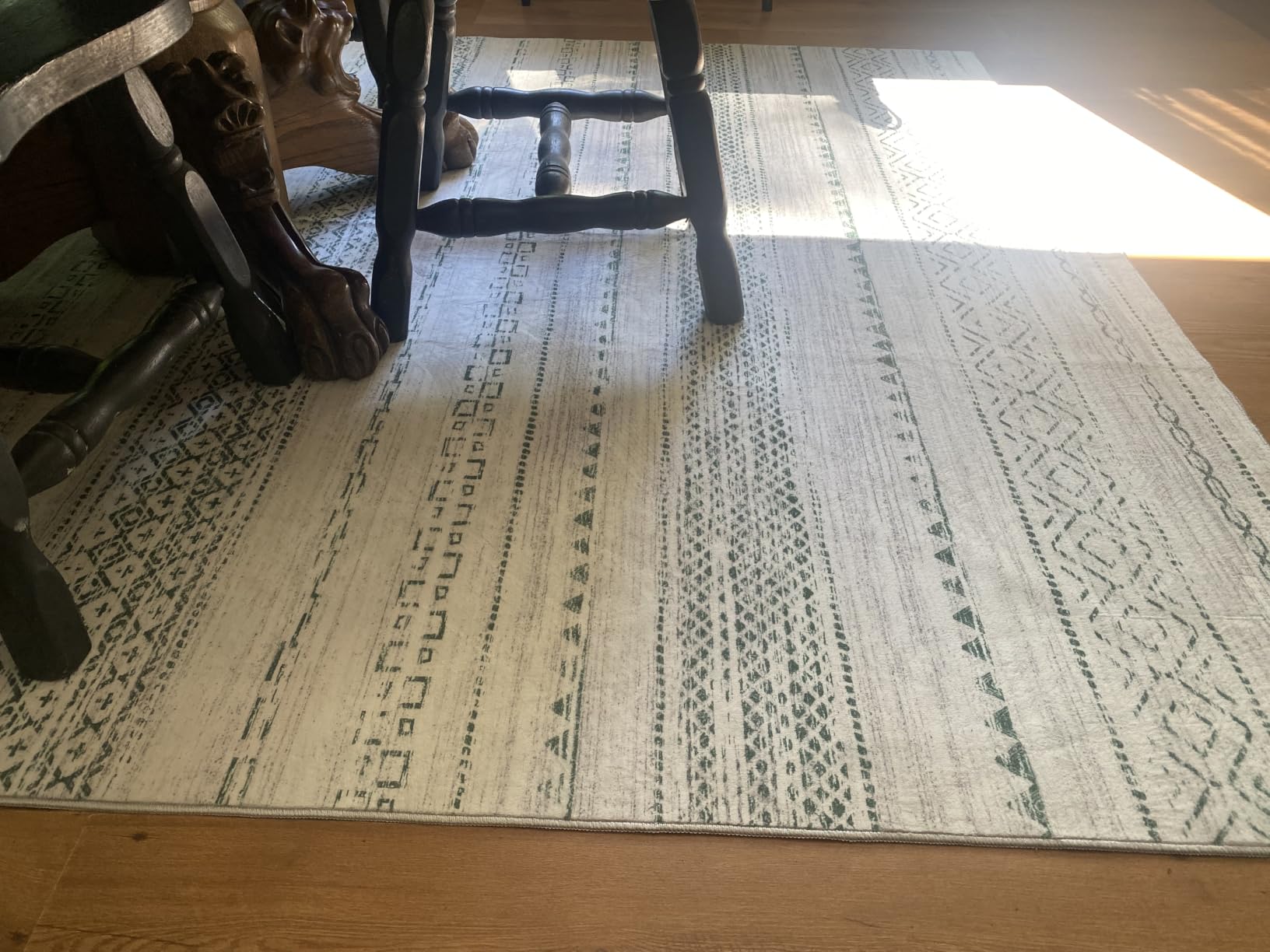 Nakagishi Boho 5x7 Area Rug Living Room Rugs Machine Washable Beige/Brown - Soft, Pet & Kid Friendly, Carpet for Living Room/Bedroom/Office/Kitchen/Nursery, Daily Home Decor Stain Resistant Moroccan customer photo 1