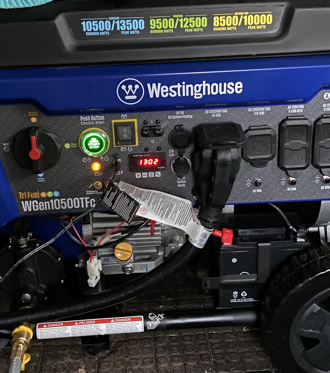 Westinghouse 13500 Peak Watt Tri-Fuel Home Backup Portable Generator, Remote Electric Start, Transfer Switch Ready, Gas, Propane, and Natural Gas Powered customer photo 1