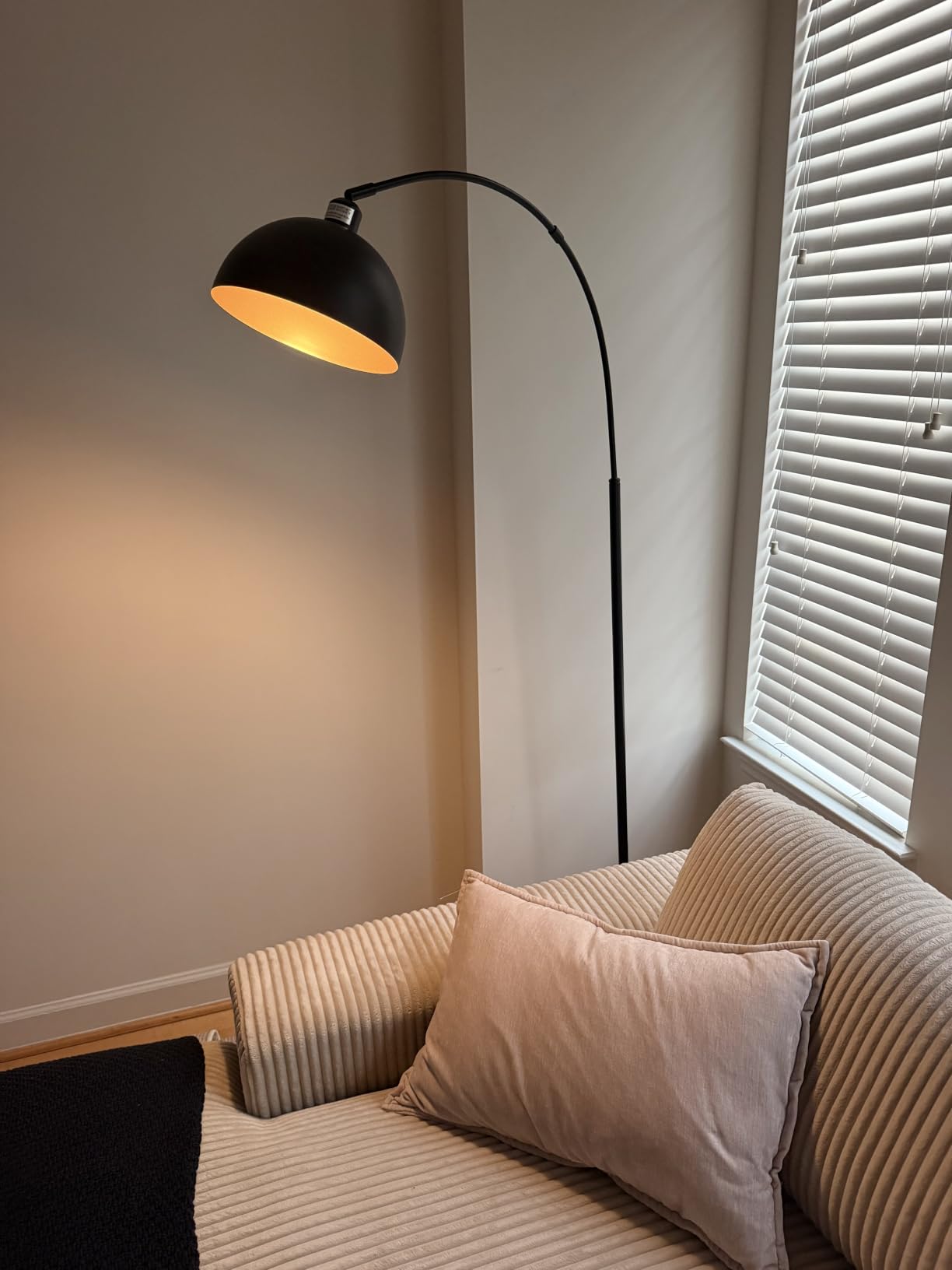 [Upgraded] Black Arc Floor Lamps for Living Room - Dimmable Arched Floor Lamp with Remote Control & 2700-6000K 9W LED Bulb Included, Modern Arch Standing lamp, Industrial Tall Lamp for Bedroom Reading customer photo 1