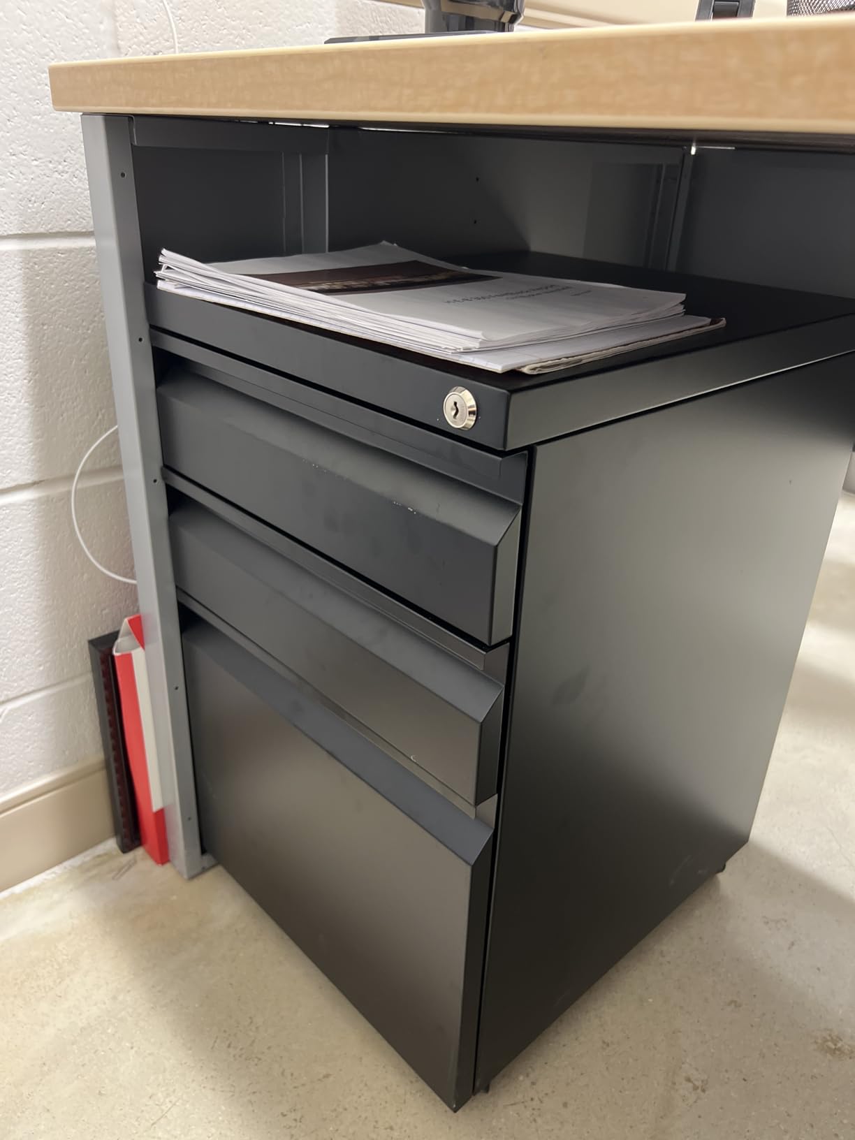 Approgreent 3 Drawer File Cabinet for Home Office, Under Desk Mobile Filing Cabinet with Lock for A4-Size/Letter-Size/Legal-Size, Black (HSEJ-3D) customer photo 2