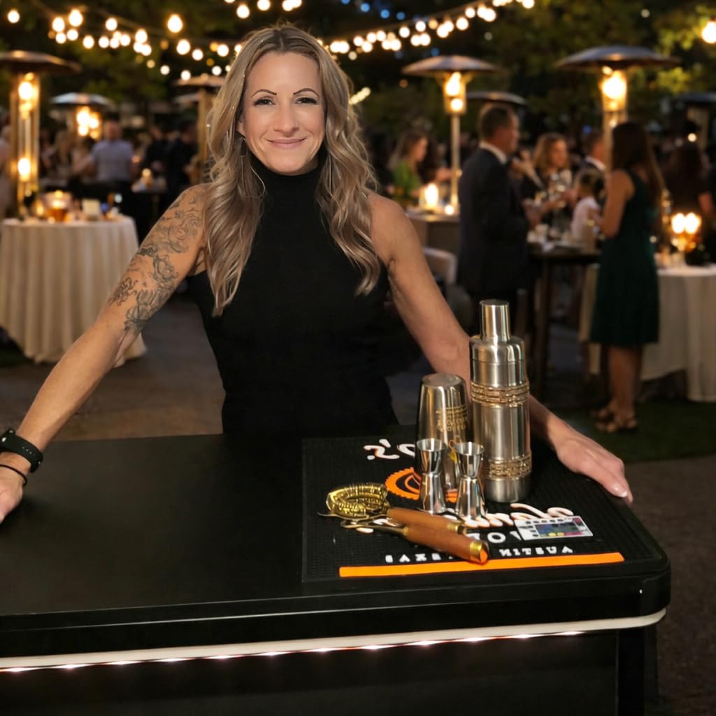 GoBar PRO Commercial Grade Portable Bar Table - Mobile Bartender Station for Events - Includes Black Skirt and Carry Case - Standard or LED customer photo 1