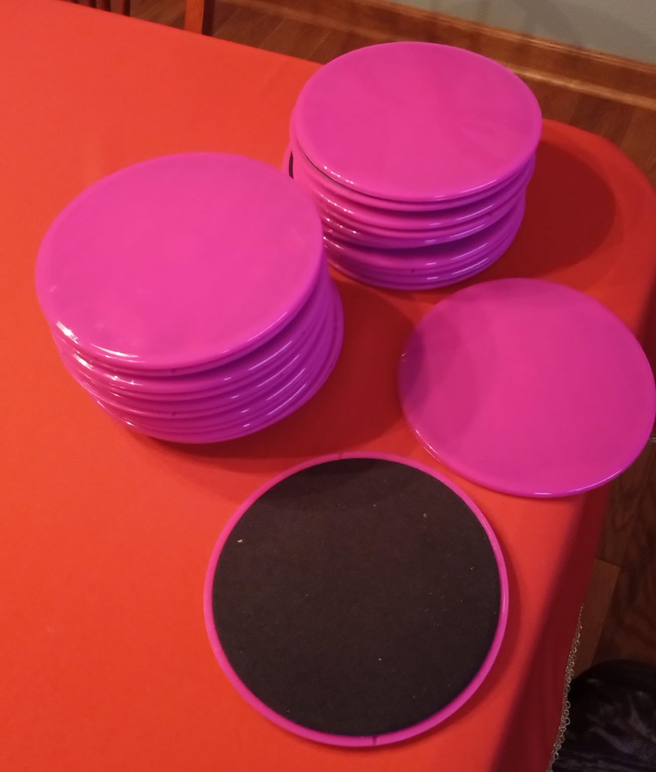 Jenaai 24 Pcs (12 Pairs) Core Sliders Exercise Glider Discs Bulk for Group Training Classes Fitness Slider for Working Out Dual Sided Core Gliding Discs AB Pads for Carpet Hardwood Floor customer photo 1
