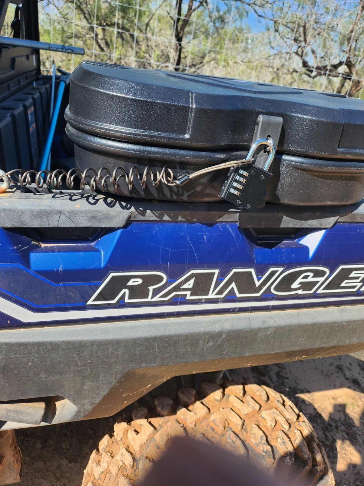 StarknightMT UTV Bed Storage Box 6.34 GAL Compatible with Polaris Ranger | XP 1000 500 570 900 General 1000 2016-2026, 24L Polyethylene Rear Cargo Tool Box, Quick-Mount, Lock Included, Sturdy, Black customer photo 1