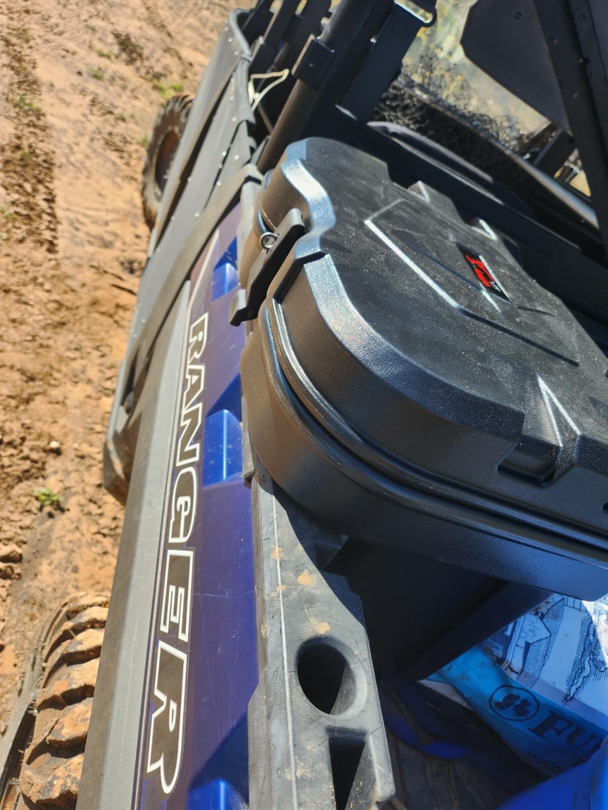 StarknightMT UTV Bed Storage Box 6.34 GAL Compatible with Polaris Ranger | XP 1000 500 570 900 General 1000 2016-2026, 24L Polyethylene Rear Cargo Tool Box, Quick-Mount, Lock Included, Sturdy, Black customer photo 2