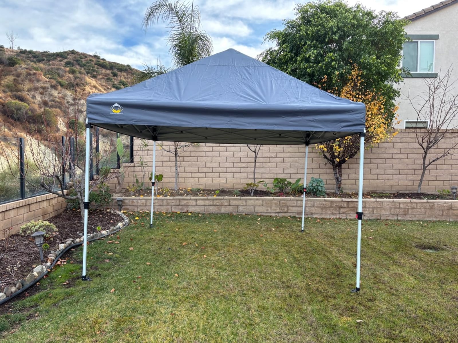 CROWN SHADES 10x10 Pop Up Canopy, Food Tents for Outdoor Serving, White | Patented CenterLok One Push Vendor Food Booth Tent, 400D Fabric, STO-N-Go Cover Bag, 4