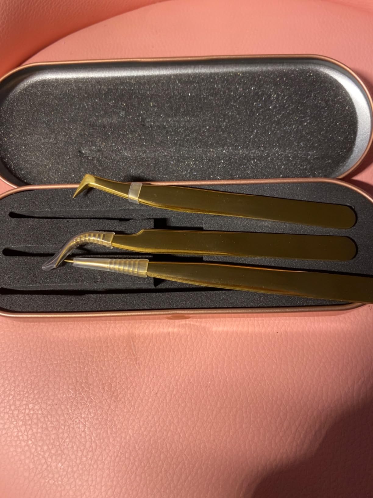 Etercycle 5 Pcs High Precision Lash Tweezers Set for Eyelash Extension | Stainless Steel Eyelash Tweezers, Classic Individual and Volume Lash Extensions, Included Storage Box customer photo 2