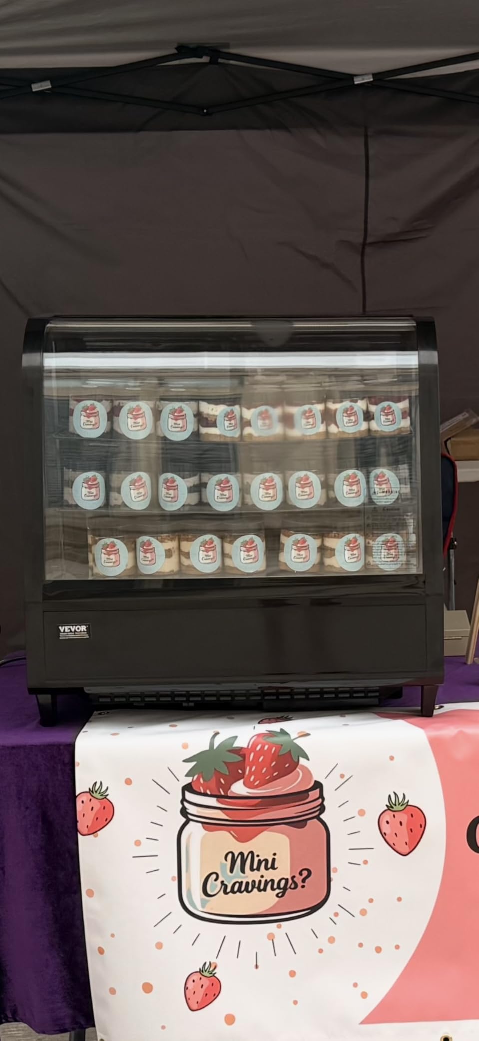 VEVOR Refrigerated Display Case, 3.5 Cu.Ft./100L, 2-Tier, Countertop Pastry Display Case Commercial Display Refrigerator with LED Lighting, TURBO Cooling, Frost-Free Air-Cooling, Rear Sliding Door customer photo 1