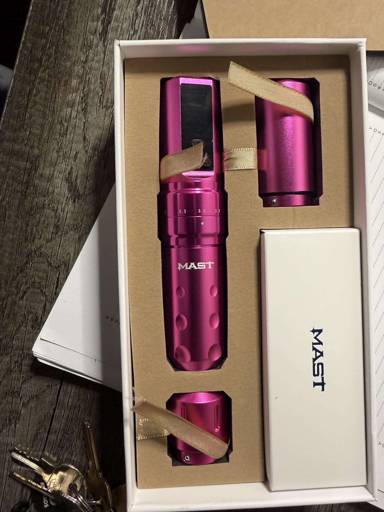 Mast Fold2 Pro Tattoo Gun, Wireless Rotary Tattoo Pen Machine, Real 7 Strokes Length, 2 Batteries 2,000mAh Power Supply Extra Battery, Mcore Tattoo Motor P-076 customer photo 2