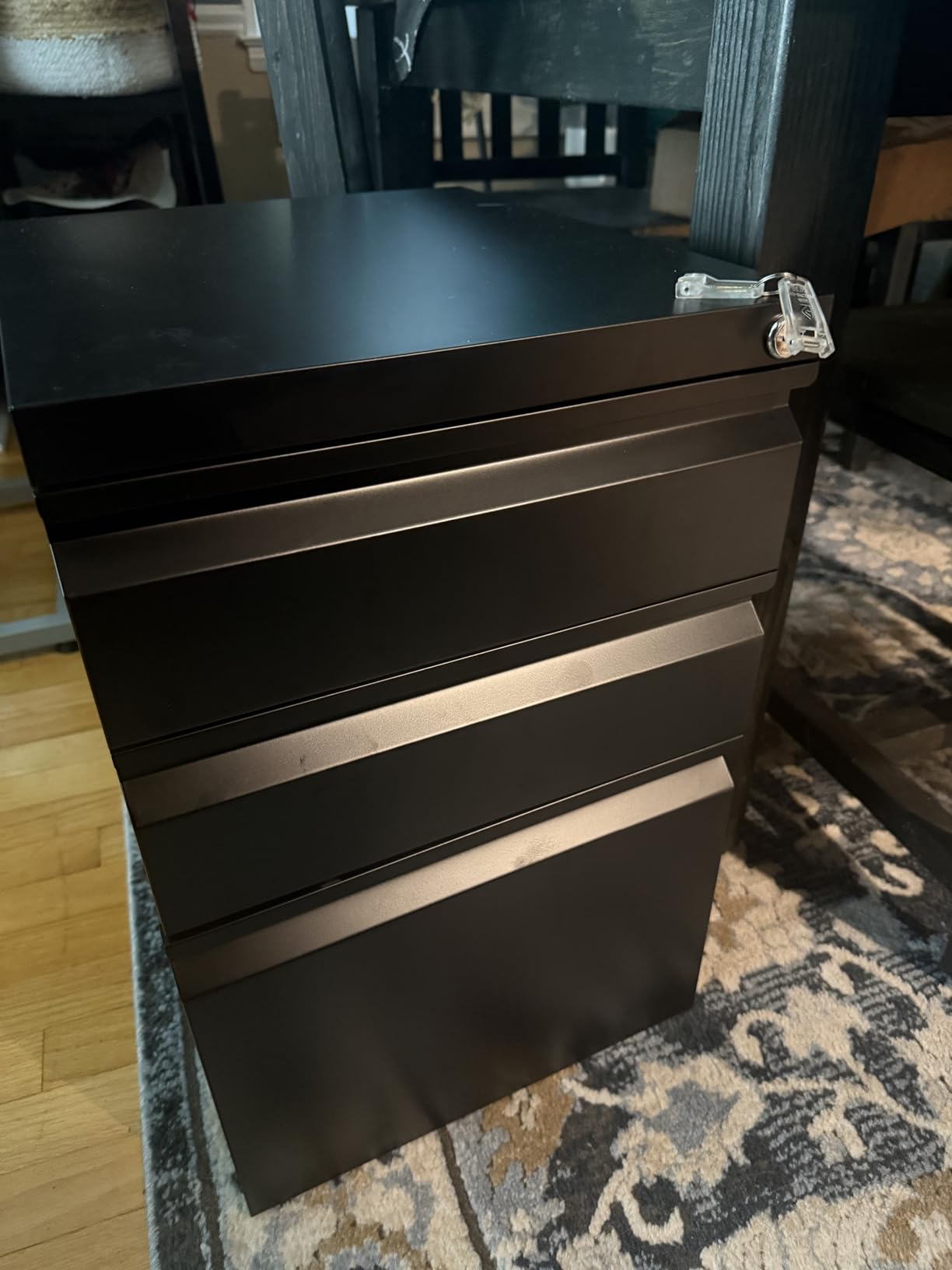 Letaya Mobile File Cabinet with Lock, 2 Drawer Under Desk Metal Rolling Filing Cabinets for Home Office Organizer Letters/Legal/A4 (Fully Assembled-Black) customer photo 2