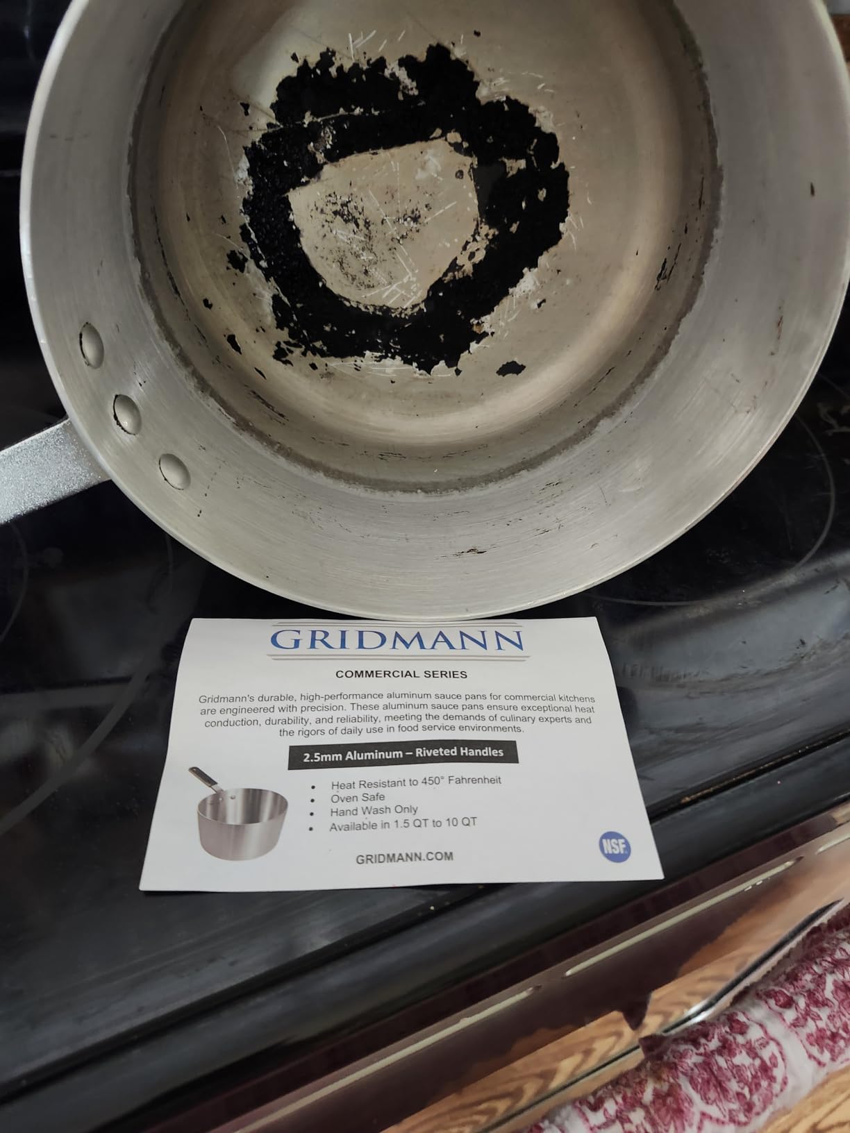 GRIDMANN 10-Quart Tapered Aluminum Sauce Pan with Silicone Handle, NSF Listed Heavy Duty Professional Cookware customer photo 1