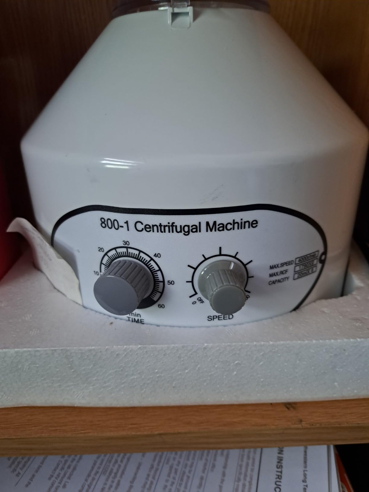 Centrifuge Machine, Lab Benchtop Centrifuges, Desktop Electric Lab Laboratory Centrifuge Machine Lab Medical Practice w/Timer and Speed Control - Low Speed,4000 RPM, Capacity 20 ML x 6-110v customer photo 2