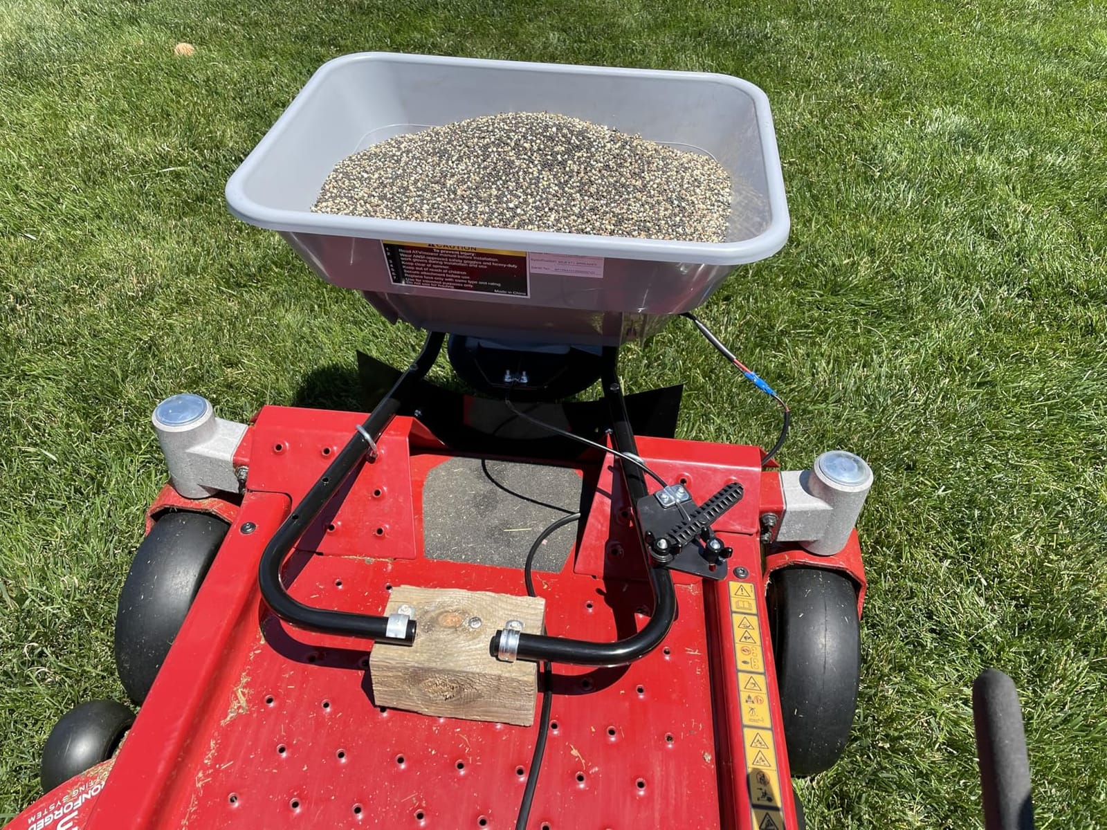 80 LB ATV/UTV Broadcast Spreader - 12-Volt Heavy Duty Motor - Salt, Seed, Fertilizer & More - Adjustable Drop Rate - Included Hopper Cover - Mounts to Front or Rear Utility Rack customer photo 1