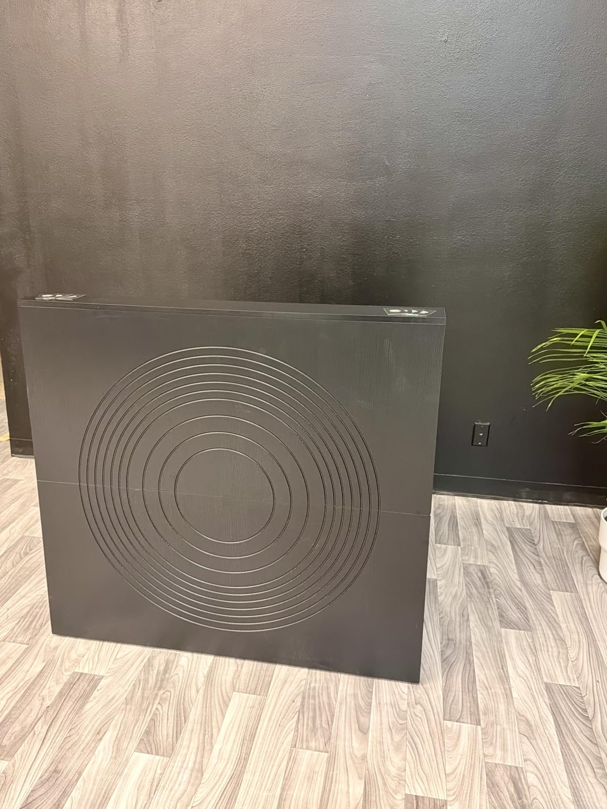 Tribesigns Reception Desk with Counter, Modern Front Desk Reception Room Table with Cable Grommet, 47 inch Retail Counter for Checkout, Lobby, Beauty Salon, Home Office Desk, Black customer photo 1