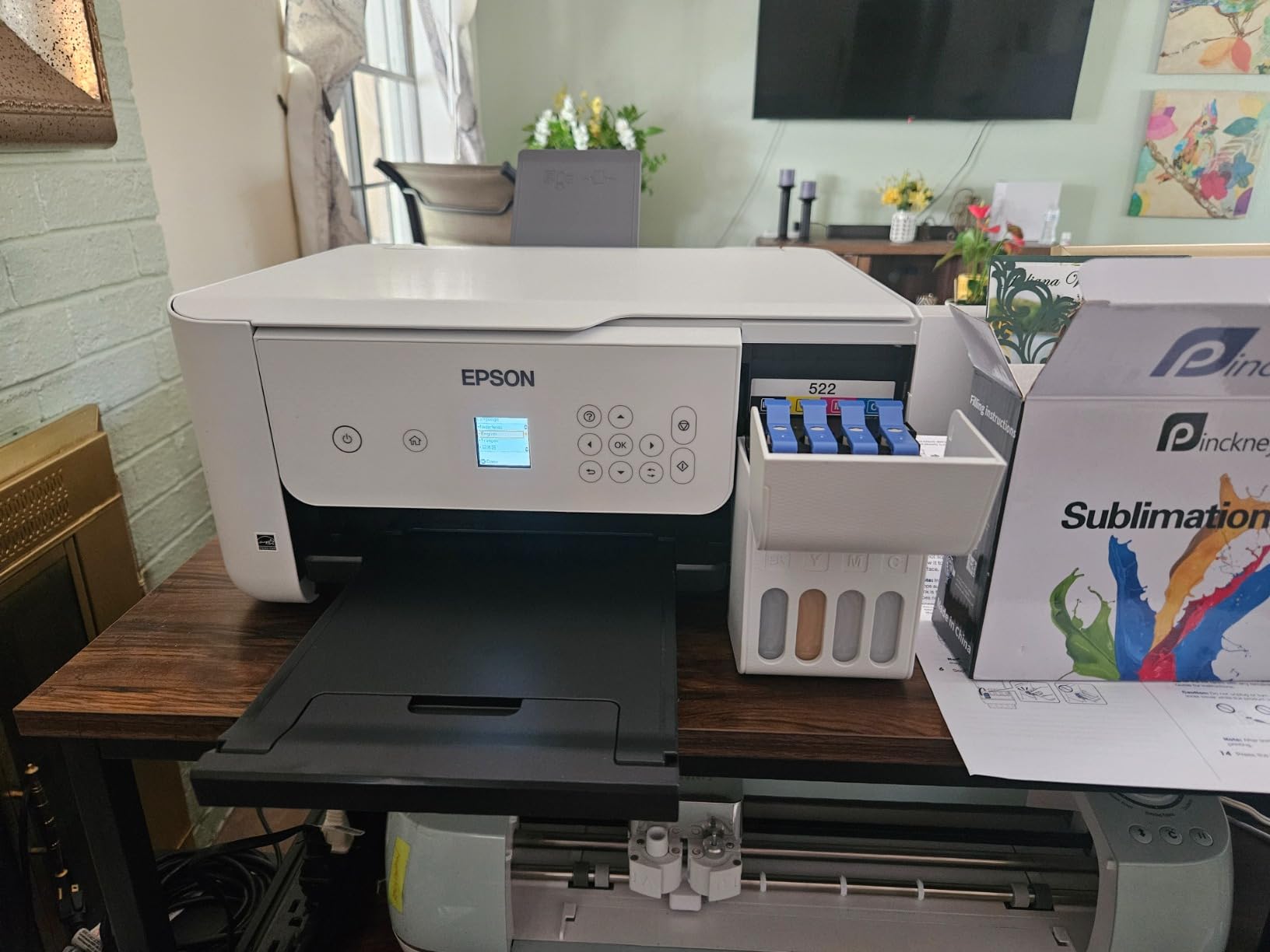 Pinckney Cartridge-Free Super-Tank Printer with Sublimation Ink Bundle for Heat Transfers, Easy Fill, Built-in Scanner & Copier (White) customer photo 1