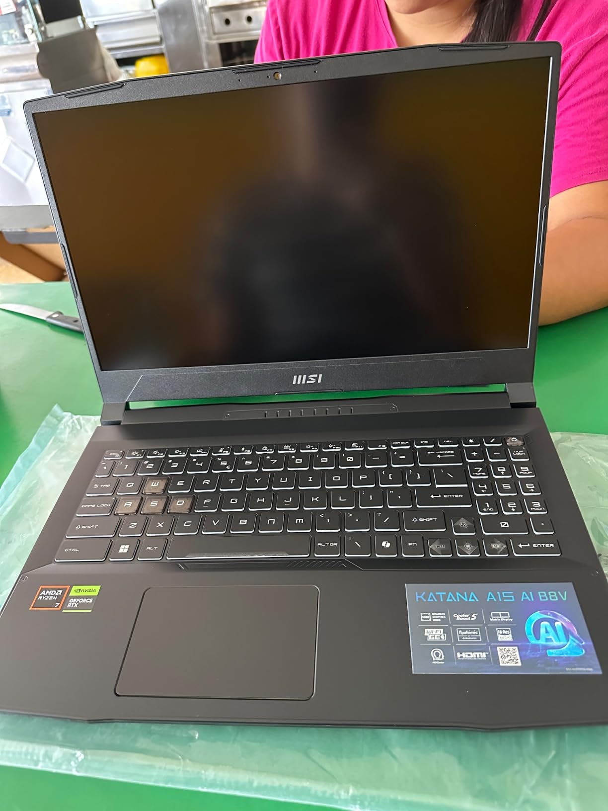 MSI Katana A15 AI 15.6 144Hz FHD Gaming Laptop - Ryzen 7-8845HS, GeForce RTX 4060, 32GB DDR5, 1TB SSD customer photo 2