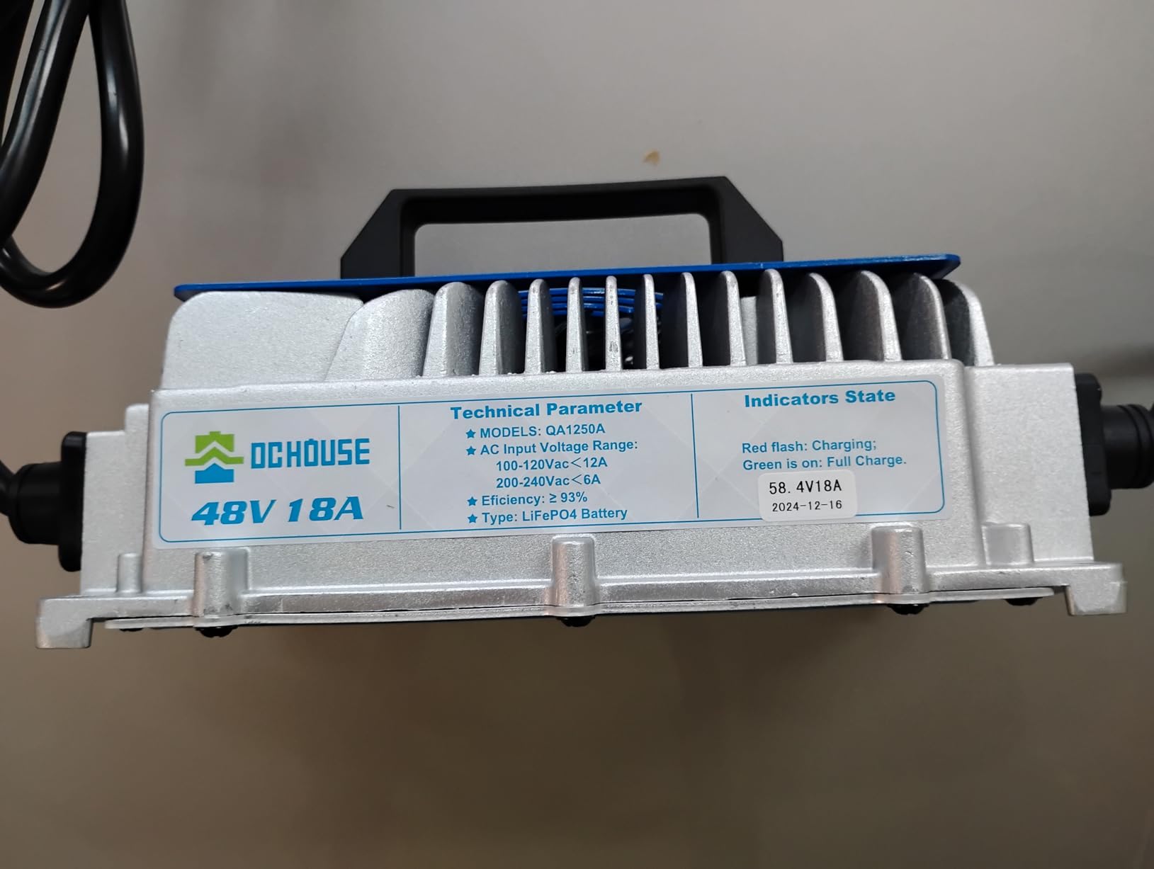 DC HOUSE 48V 18A Lithium Charger ≥93% Efficiency for Golf Cart Batteries | 900W Fast Charger, IP65 Waterproof, Anti-fall Design and Cooling Fan for Golf Carts, Forklifts and Boats customer photo 2