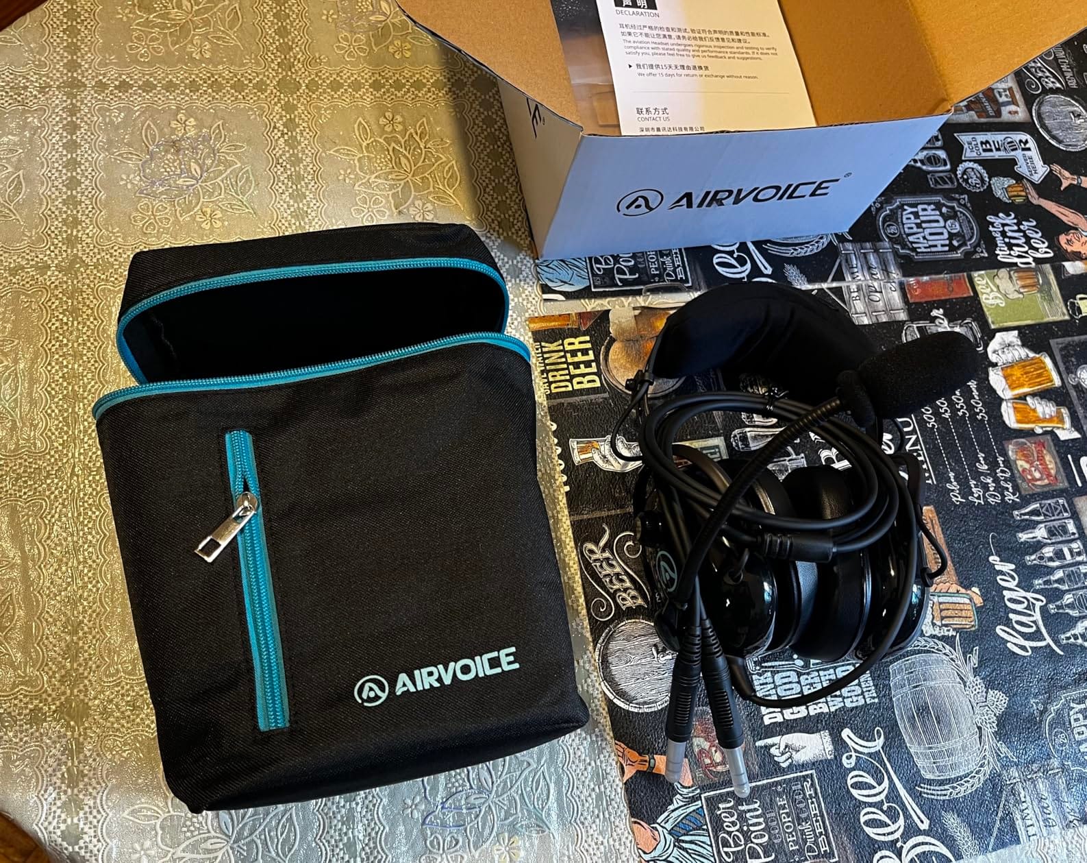 AIRVOICE Pilot Headset, PNR Aviation Headset for Flight School Student | General Aviation Headset, SNR Hearing Protection, Hi-Fi Ultra-Lightweight Neodymium Speaker, Noise Canceling Microphone customer photo 1