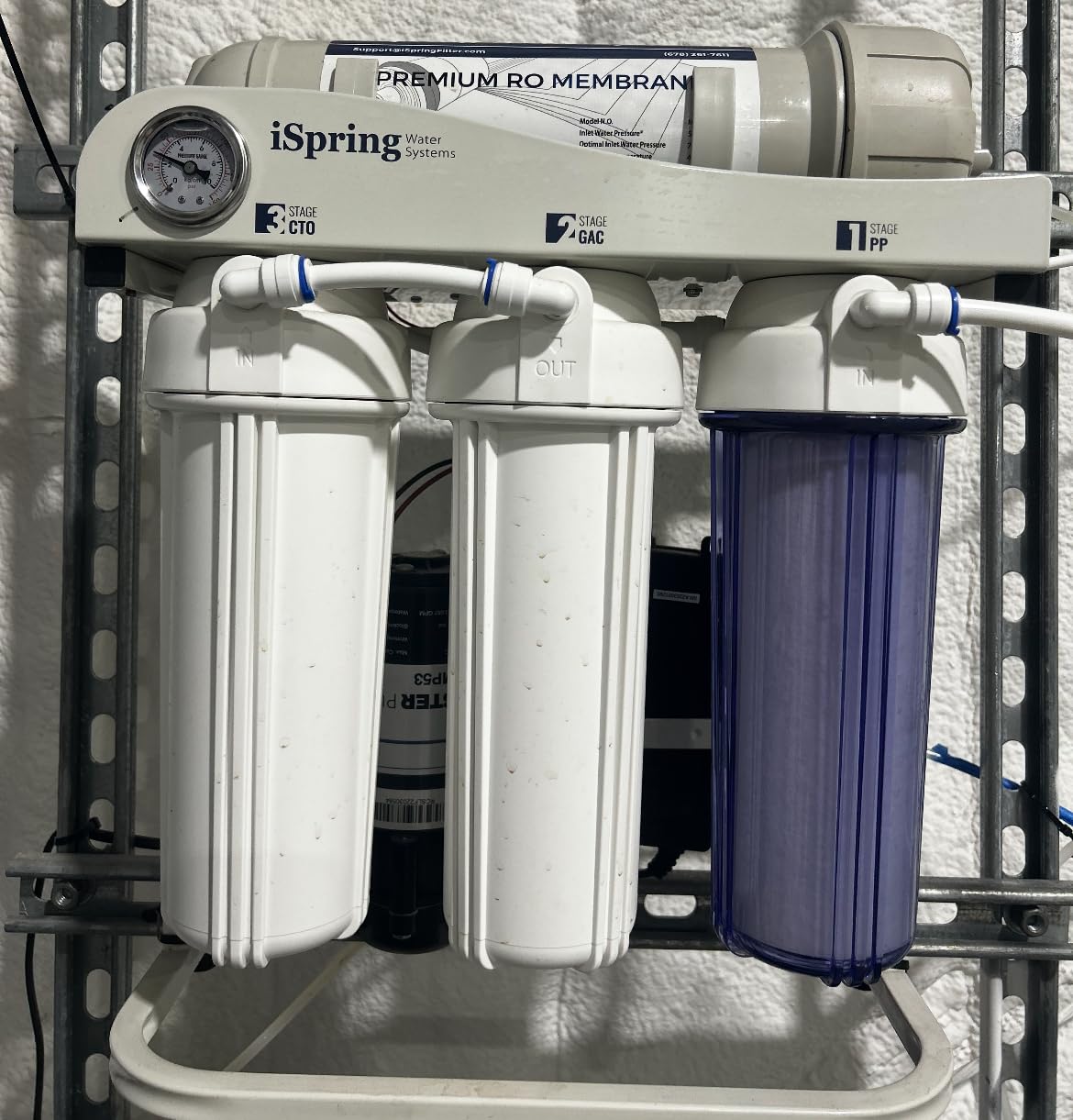 iSpring CRO2000 4-Stage Tankless Commercial Reverse Osmosis Drinking Water Filtration System w/Dual Pumps, Pressure Gauges, and Freestanding Stainless Steel Bracket, 2000 GPD customer photo 1