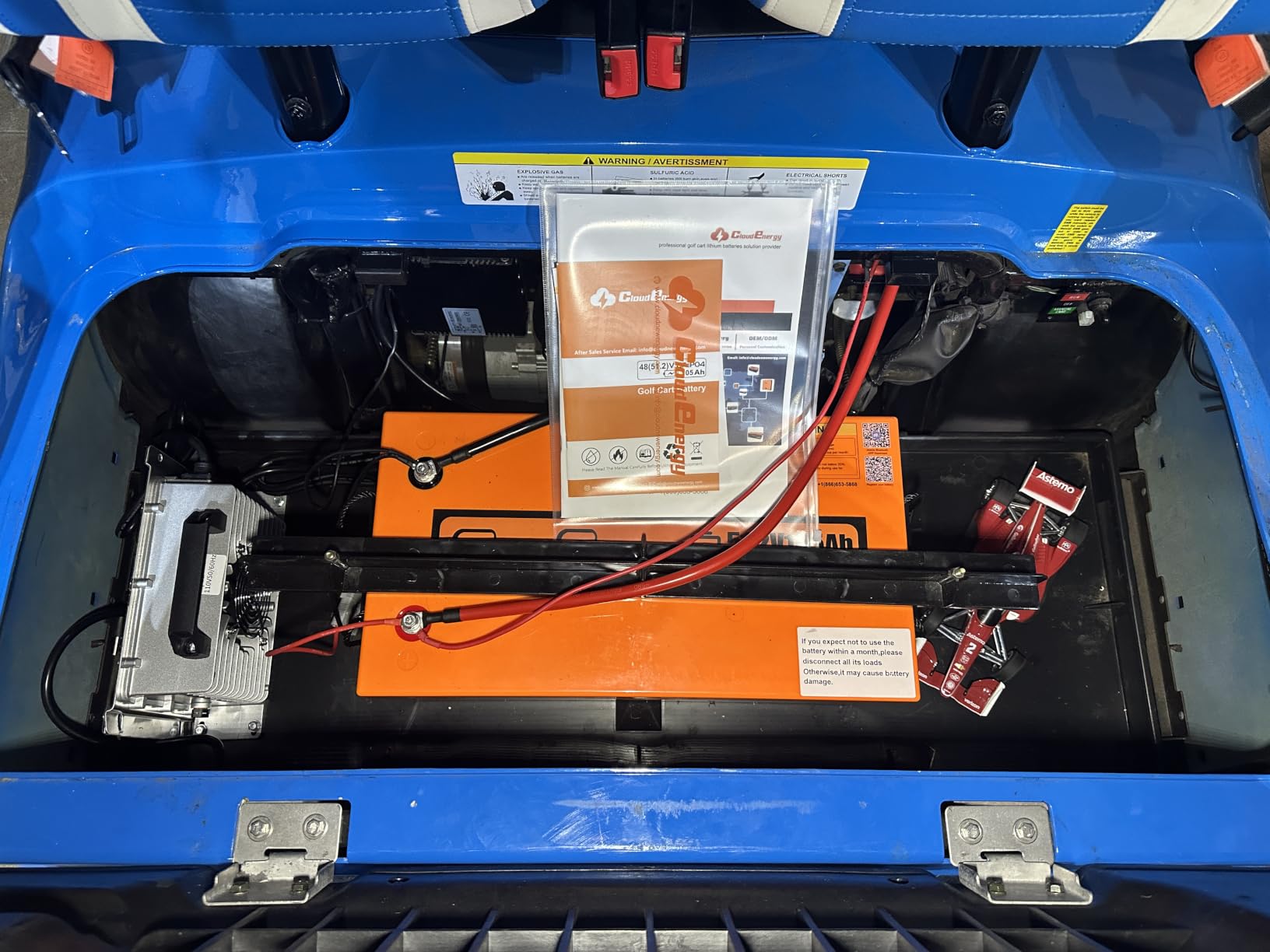 Cloudenergy 48V(51.2V) 105Ah LiFePO4 Lithium Golf Cart Battery Built-in 250A BMS,with Mobile APP,Touch Monitor and retention strap,6000+ Cycles,Perfect for Golf Carts(GFA48V-105AH With Charger) customer photo 1