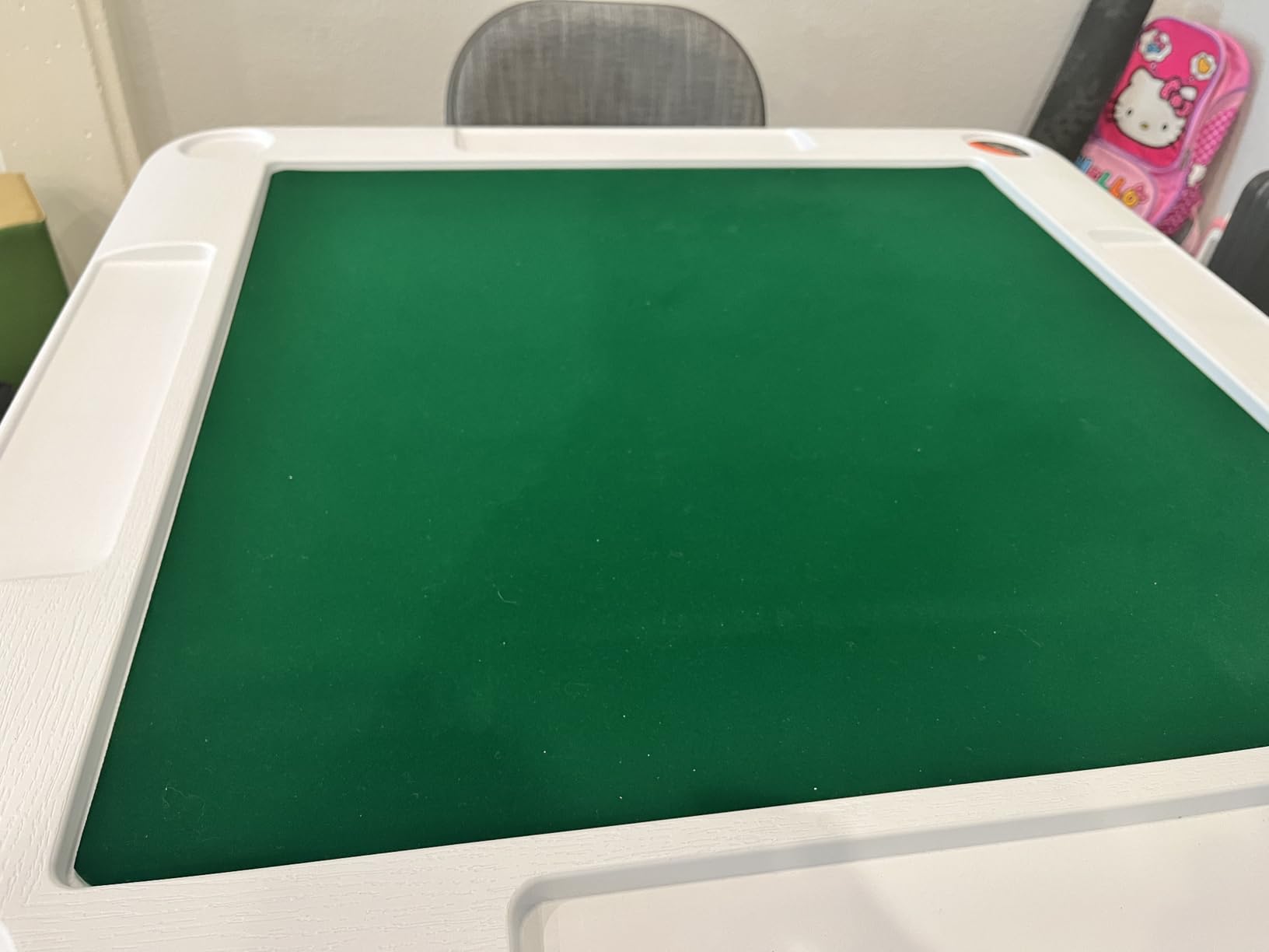 VEVOR Mahjong Table, 4 Player Folding Domino Table with Wear-Resistant Green Tabletop, Portable Square Card Table with 4 Cup Holders & 4 Chip Trays for Mahjong Poker Puzzles, 35.4 x 35.4-inch customer photo 1