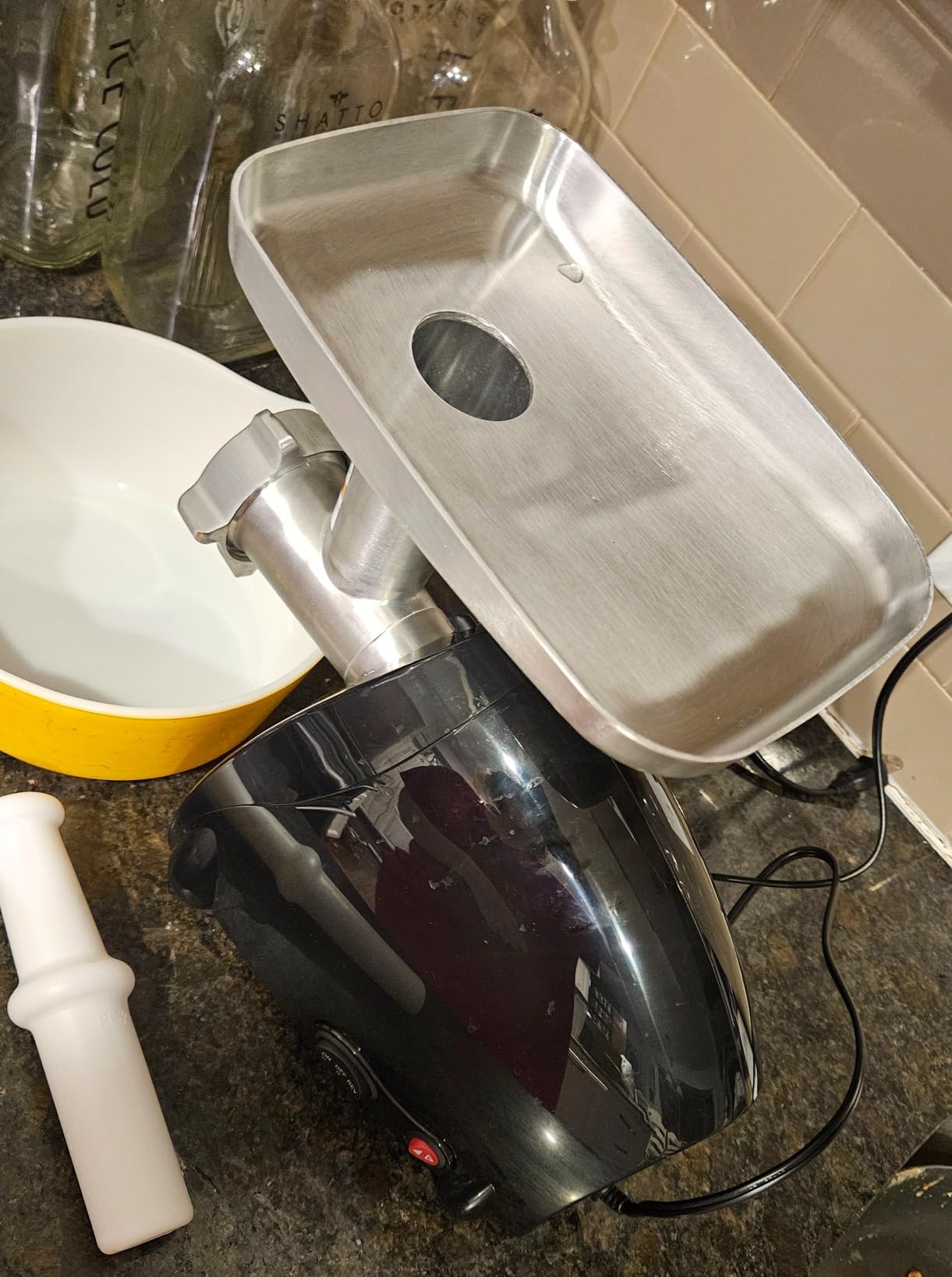 Weston Electric Meat Grinder & Sausage Stuffer, Num. 5 500 Watt, 5/8 HP Motor, Grinds 2 lbs Per Minute, Includes Stainless Steel Grinding Plates, Black (82-0330-W) customer photo 1