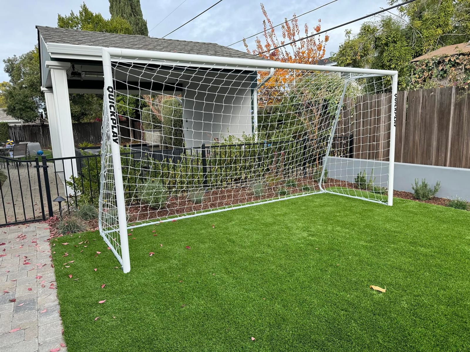 QuickPlay Match60 Folding Aluminum Soccer Goal - Youth to Full-Size | 60mm aluminum frame, 3mm braided net, Folds flat, freestanding, Twist-lock net clips, Steel side supports, Match & club play customer photo 1