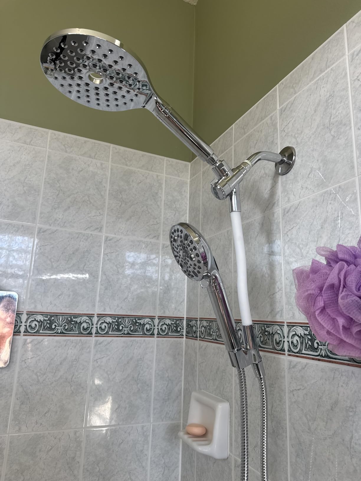 Dual Filtered Handheld Shower Heads Combo, HOPOPRO 15-Mode High Pressure Rainfall Showerheads Combo Set with Filter, for Hard Water, Removes Chlorine, Improves Skin Hair Condition, Modern Chrome customer photo 1