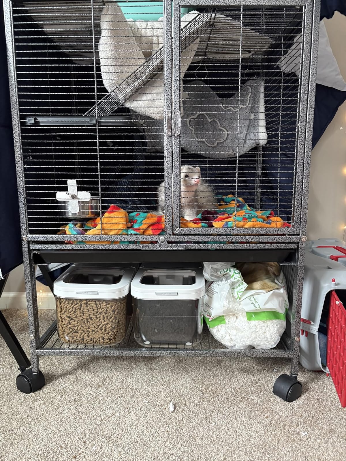 20 lb Stackable Pet Food Storage Containers, 3 Pack | Three stackable airtight bins hold 4, 6, and 10 lb for 20 lb total; includes 3 measuring cups and clear BPA-free bodies customer photo 1