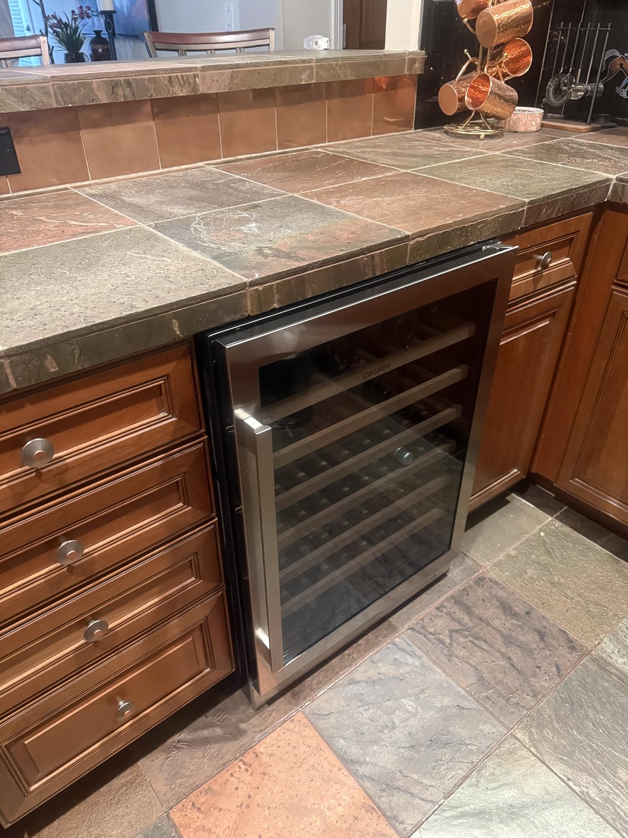 Ca'Lefort 24 Inch Wine Fridge, 61 Bottle Wine Cooler Refrigerator, 40-65°F Wine Refrigerator Glass Door, 3 LED Wine Fridge, Built-in or Freestanding Fridge for Home/Bar/Kitchen (5.65 cu.ft) customer photo 1