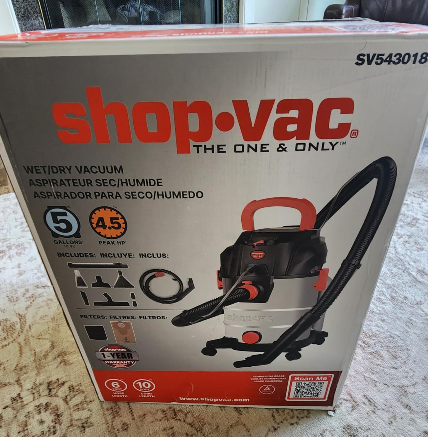 Shop-Vac 5-Gallon 4.5 Peak HP 3-in-1 Wet/Dry/Upholstery Shampoo Vacuum | Vacuum Extractor with 6 Ft Hose and 10 Ft Cord, Large Capacity Tanks, For Carpet, Upholstery, and Car Detailing customer photo 2