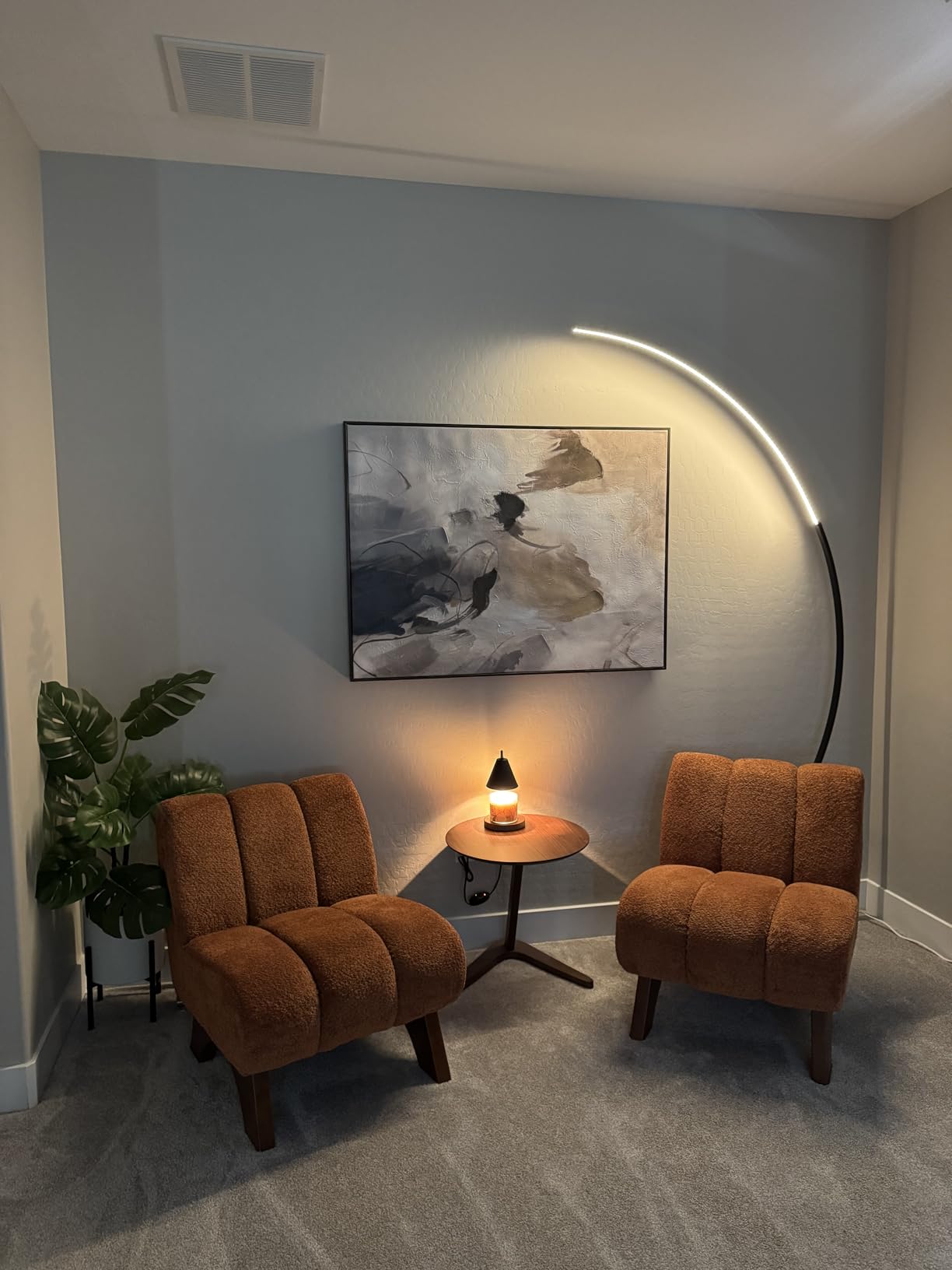 RGB Floor Lamp with 3 Color Temperatures, Ultra Bright 1800LM Smart Arc LED Floor Lamp with Remote Control, Music Sync, Scene Modes, Modern Standing Tall Lamp for Bedroom Living Room Gaming Rooms customer photo 1