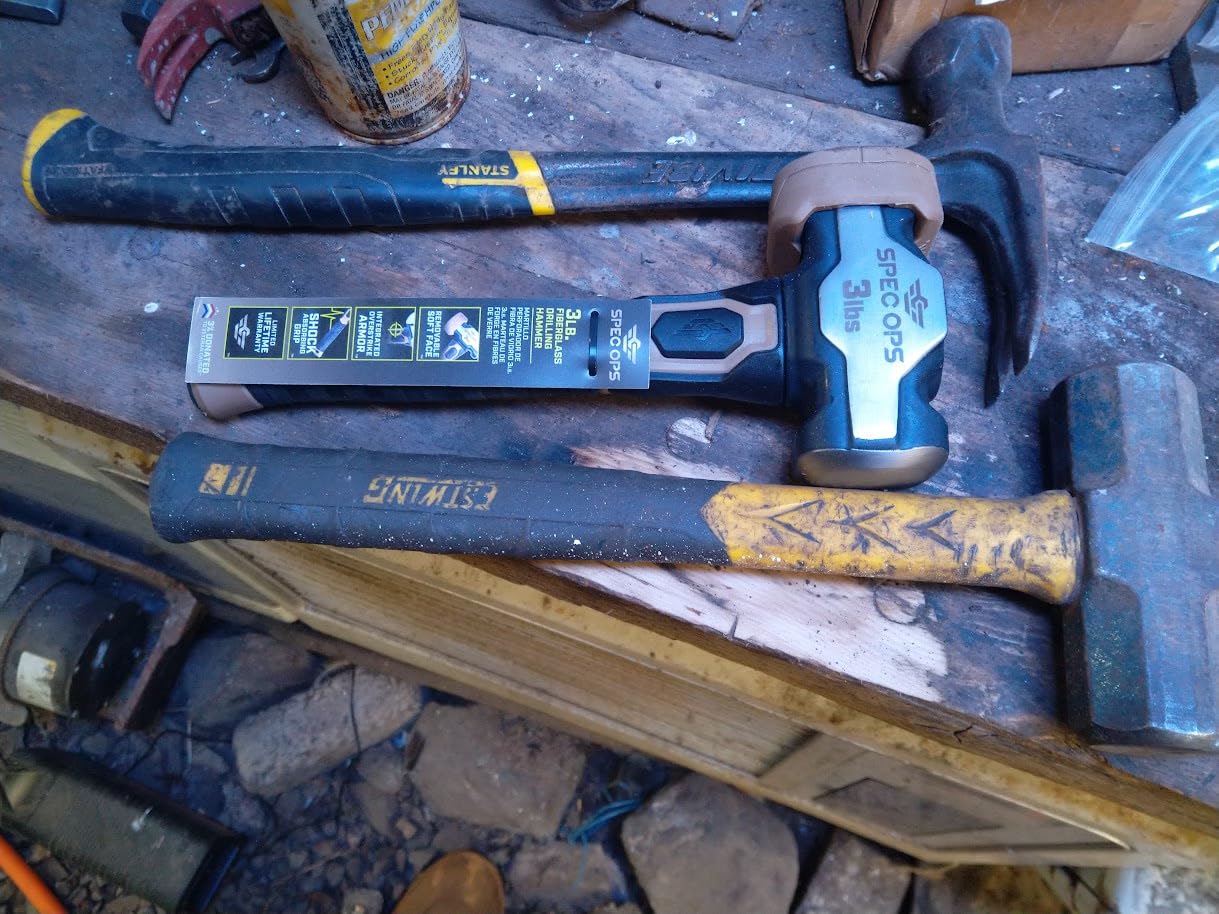 Spec Ops Tools Drilling/Crack Hammer for Striking & Demolition, Bi-Material Shock-Absorbing and Vibration Dampening Handle, 3 lbs customer photo 1