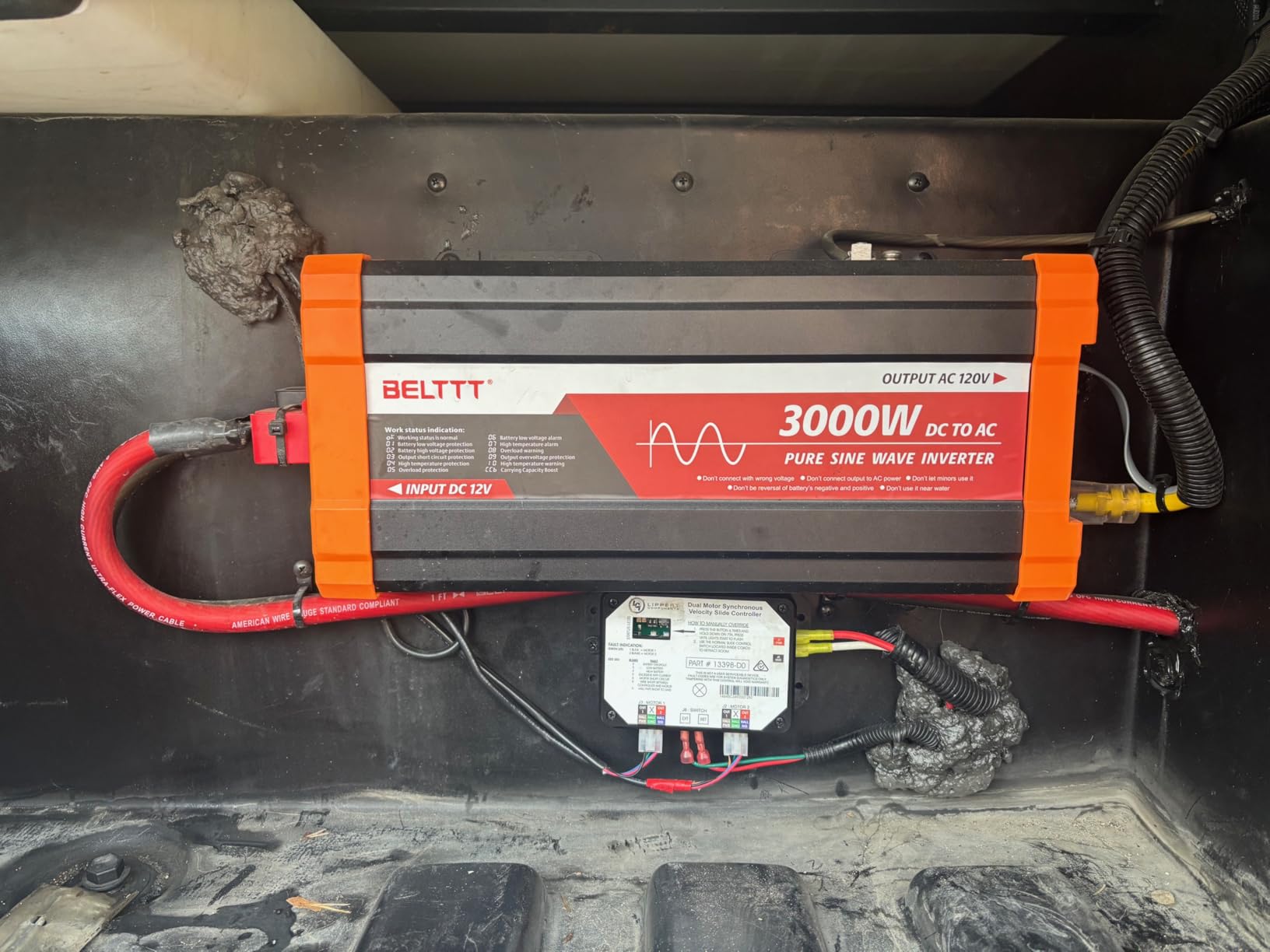 BELTTT 3000W Pure Sine Wave Inverter 12V DC to 120V AC, 6000W Peak | LCD Display, 23 ft Wired Remote, Dual AC and 20A Outlets, Hardwire Port, USB, Power Inverter for Solar, Off-Grid, RV, Truck customer photo 1