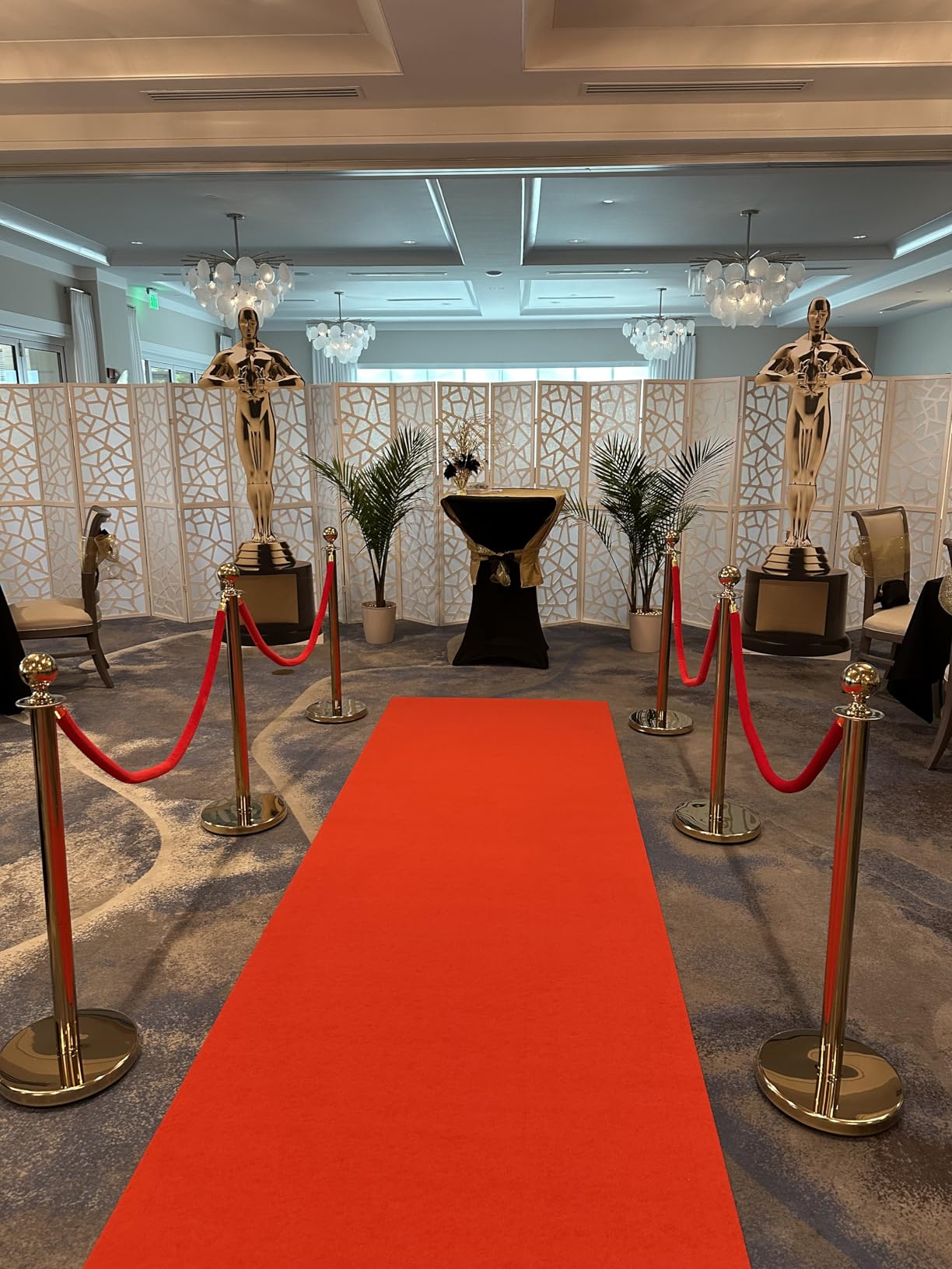 VIVOHOME Gold Stanchions and Velvet Ropes, 5 Feet Ropes and 39 Inch Posts | 6PCS Stainless Steel Post with Water-Fillable Leakproof Base, Red Carpet Poles for Wedding, Prom & VIP Events customer photo 2