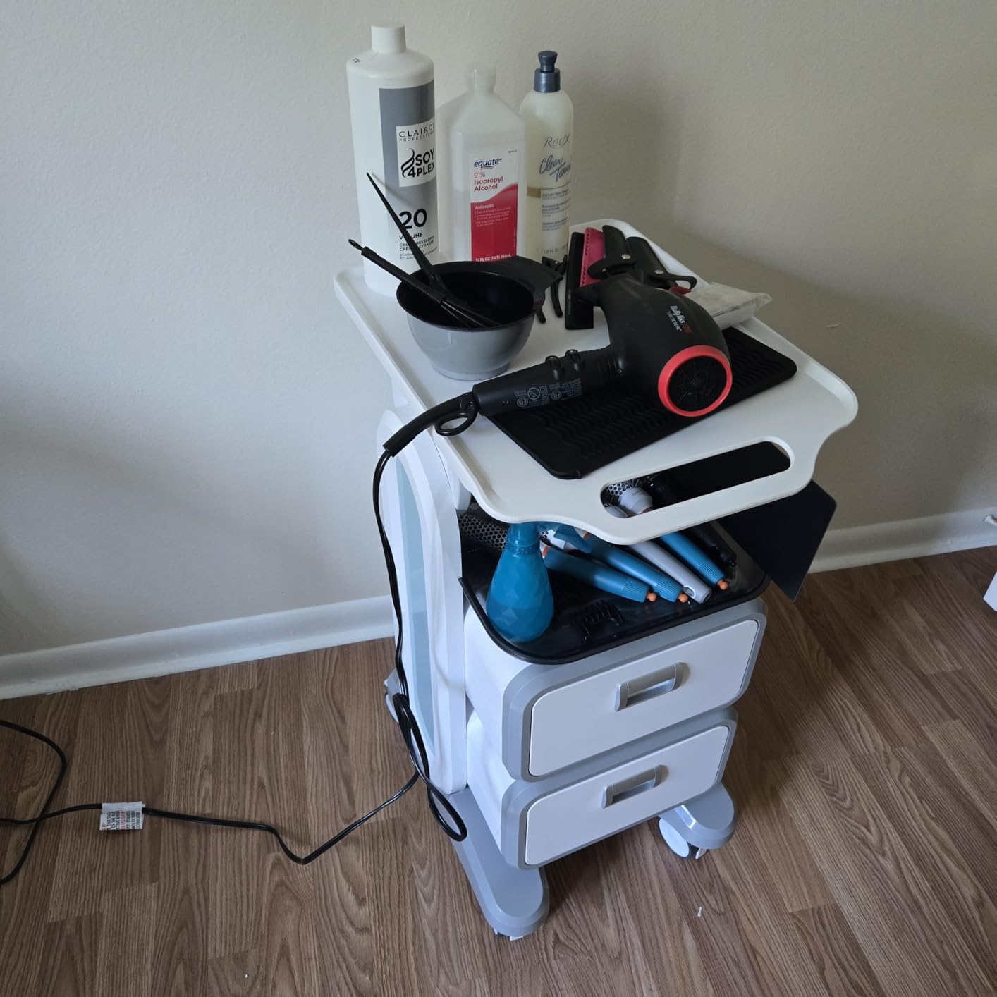 Medical Trolley Mobile Ultrasound Cart 135 LBS Load Storage Cart | Utility Carts with 4 Silent Wheels Tray, Medical Trolley with Drawer, For Hospital Dental Clinic Beauty Salon Office Home customer photo 1