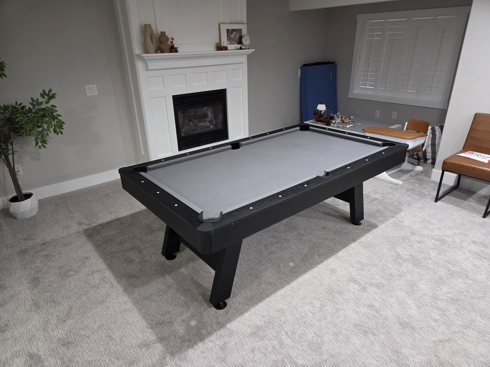 GoSports 7 and 8 ft Pool Tables with Wood Finish - Gray, Black, or Green Felt - Billiards Game Room Table for Adults & Family - Accessories Not Included customer photo 1