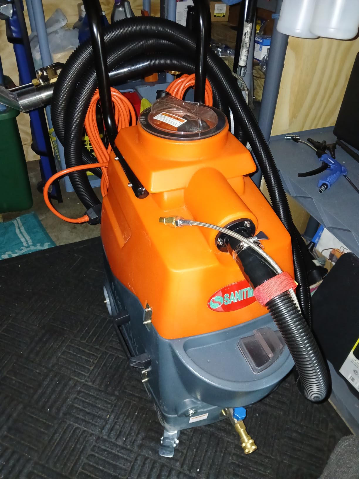 Commercial Heated Carpet & Upholstery Extractor Machine, 160 PSI Hot Water Cleaner, 1.34 HP Vacuum, 149°F Heater, 4.8-Gal and 5.3-Gal Dual Tanks for Auto Detailing, Furniture & Carpet customer photo 1