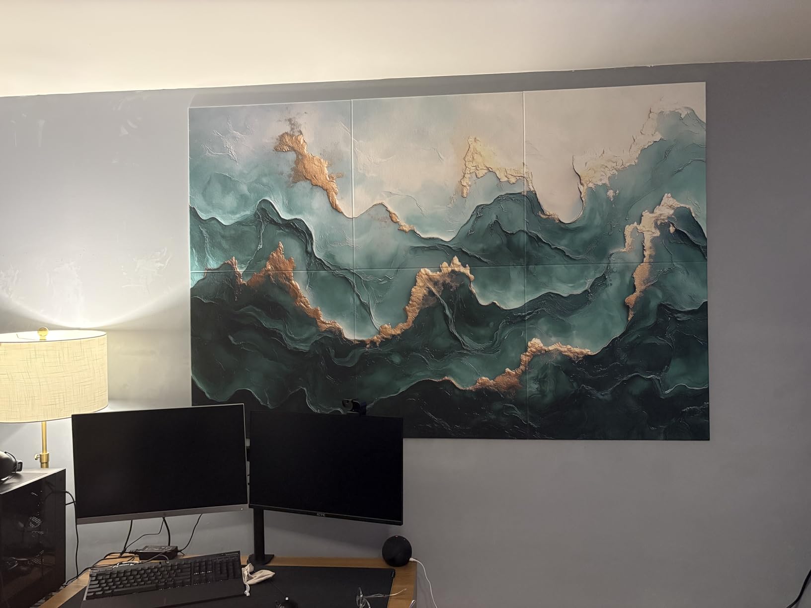 JaneTech 8-Pack Acoustical Wall Panels 48x32 Inches Art Acoustic Panels Decorative Sound Dampening Panels for Studios, Offices, Theaters, Adhesive Included customer photo 2