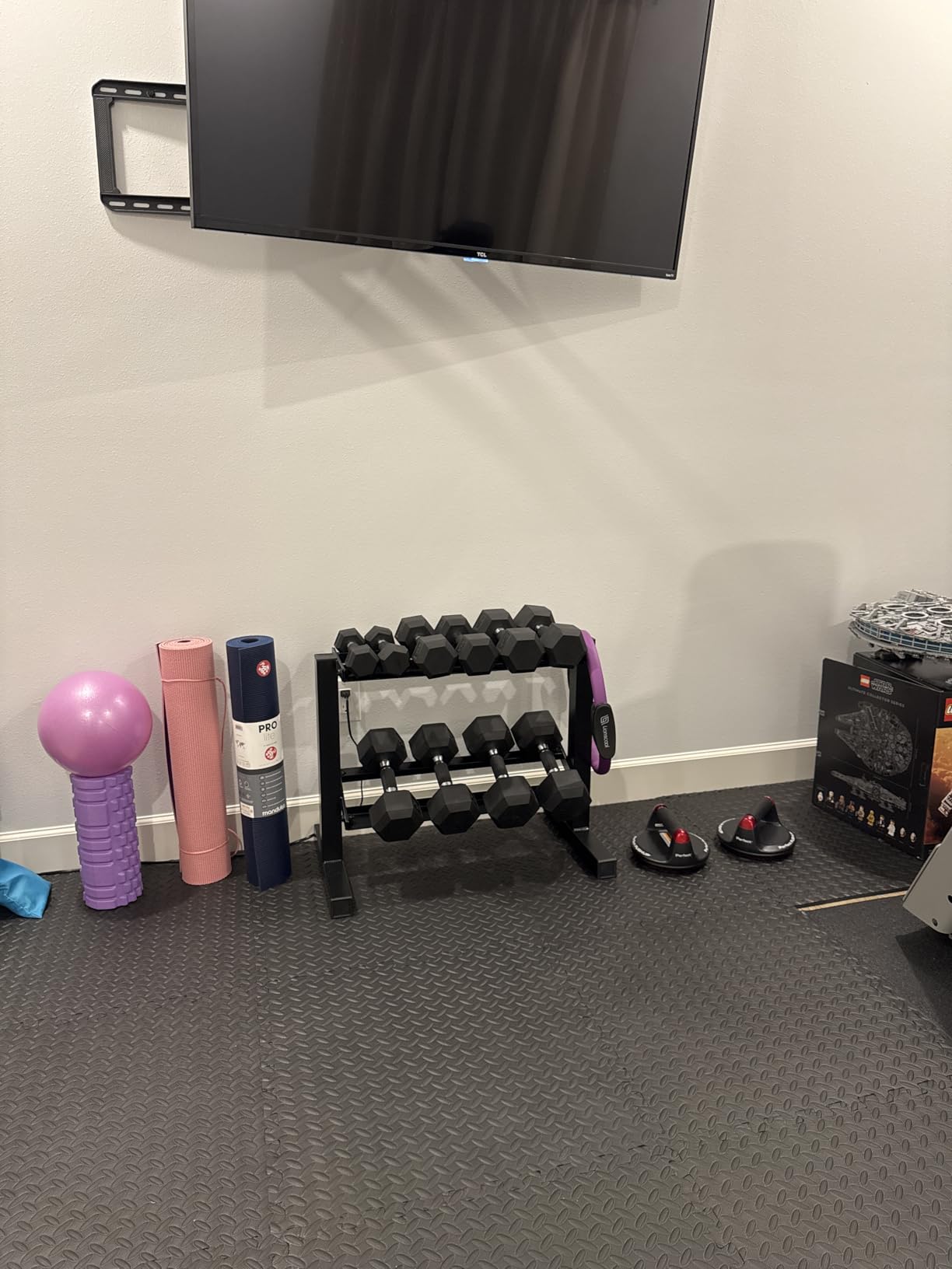 CAP 150 LB Dumbbell Set with 2-Tier Rack, Rubber Hex Free Weights Set, Home Gym Weight Set with Horizontal Storage Rack for Strength Training customer photo 1