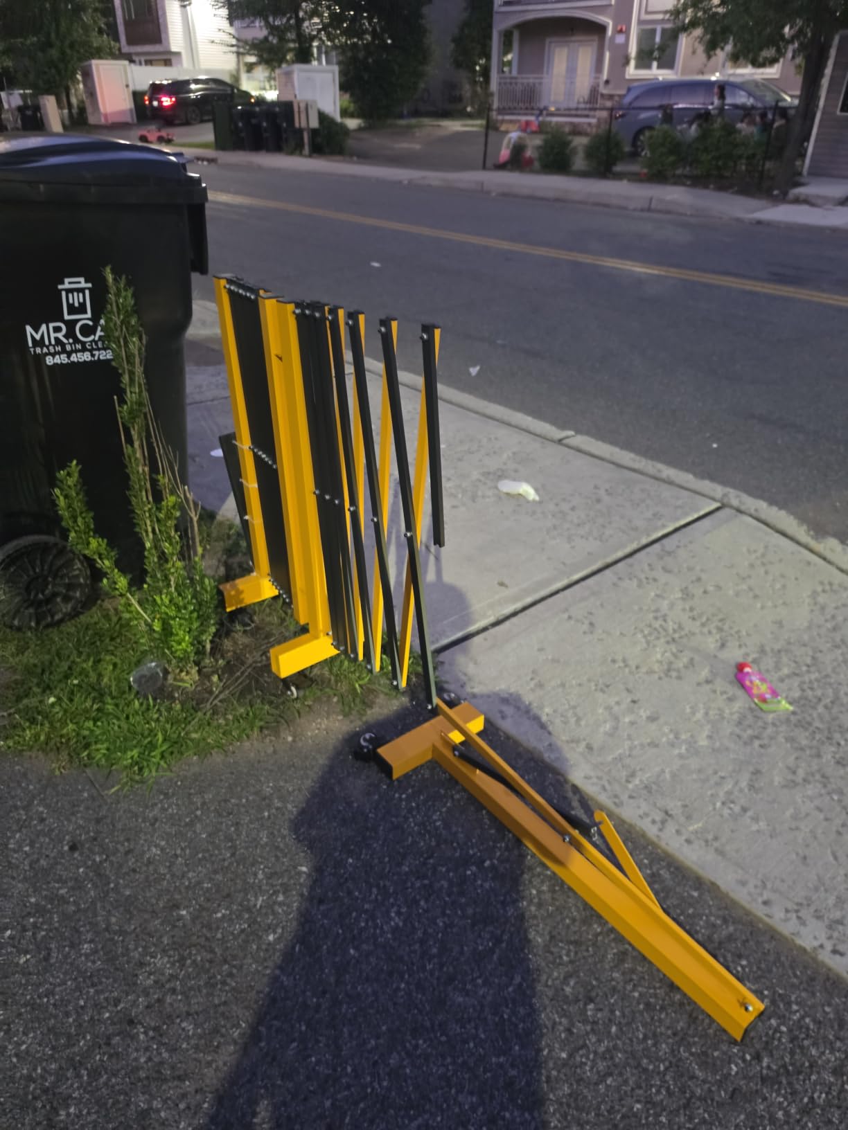 16.5FT Expandable Barricade Gate, Expandable Metal Barricade Gate Alloy Fence and 270 Degrees Direction Adjustment with Wheels, for Industrial or Residential Use (Yellow, 16.5FT) customer photo 1